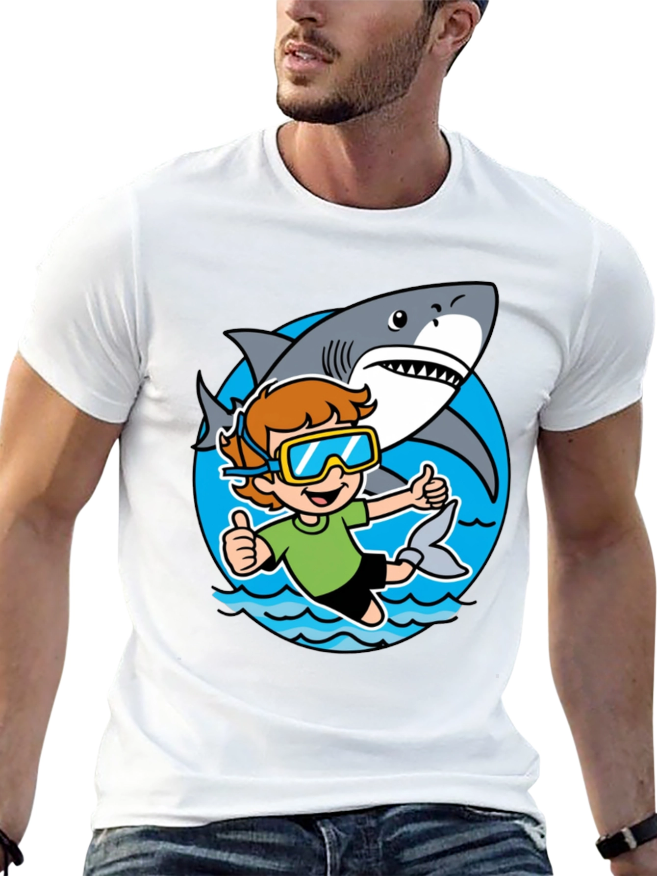 Shark Diver Graphic Tee