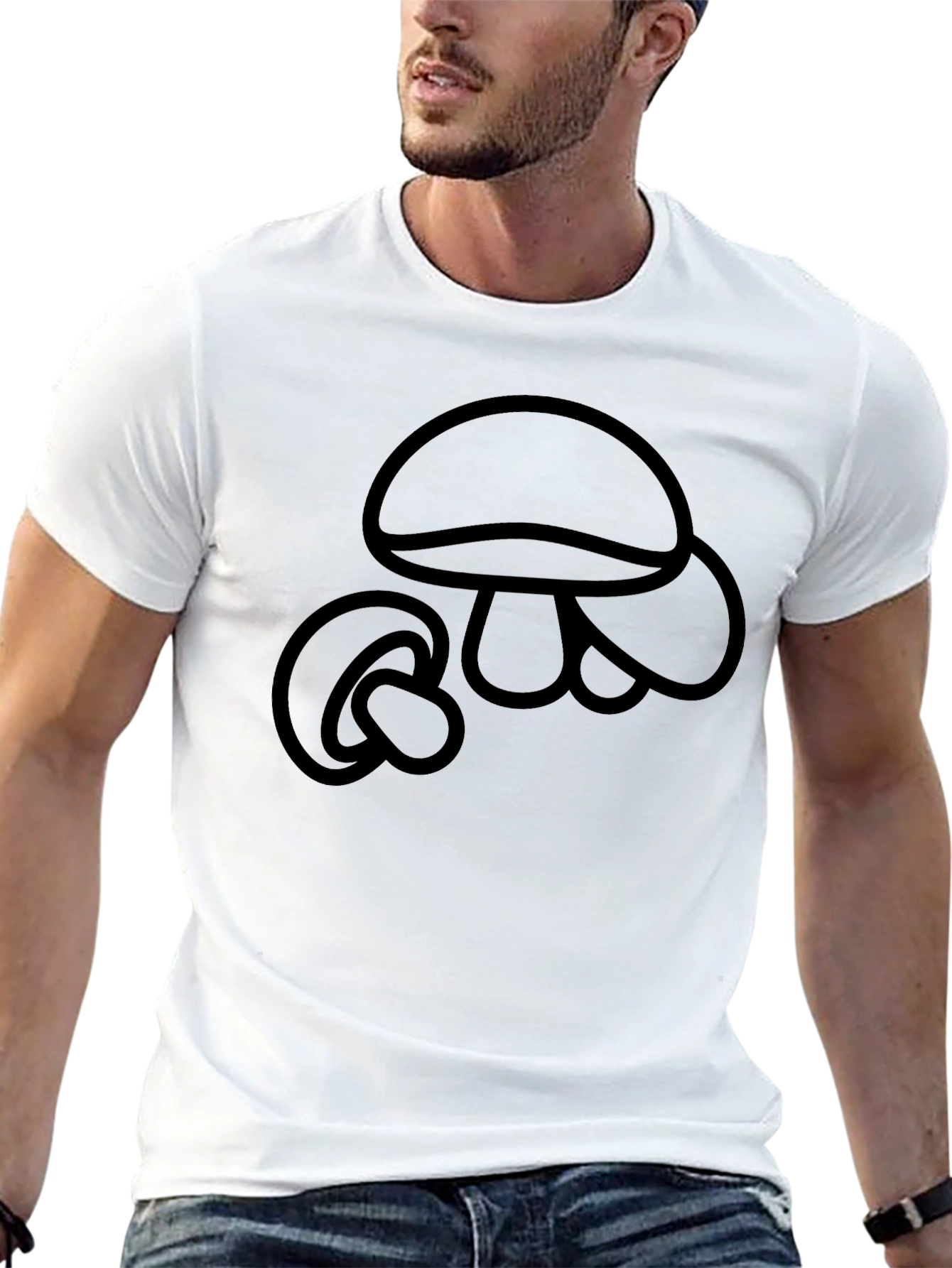 Mushroom Graphic Black T-Shirt