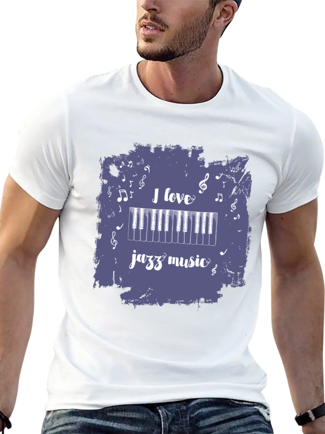 I Love Jazz Music Black T-Shirt