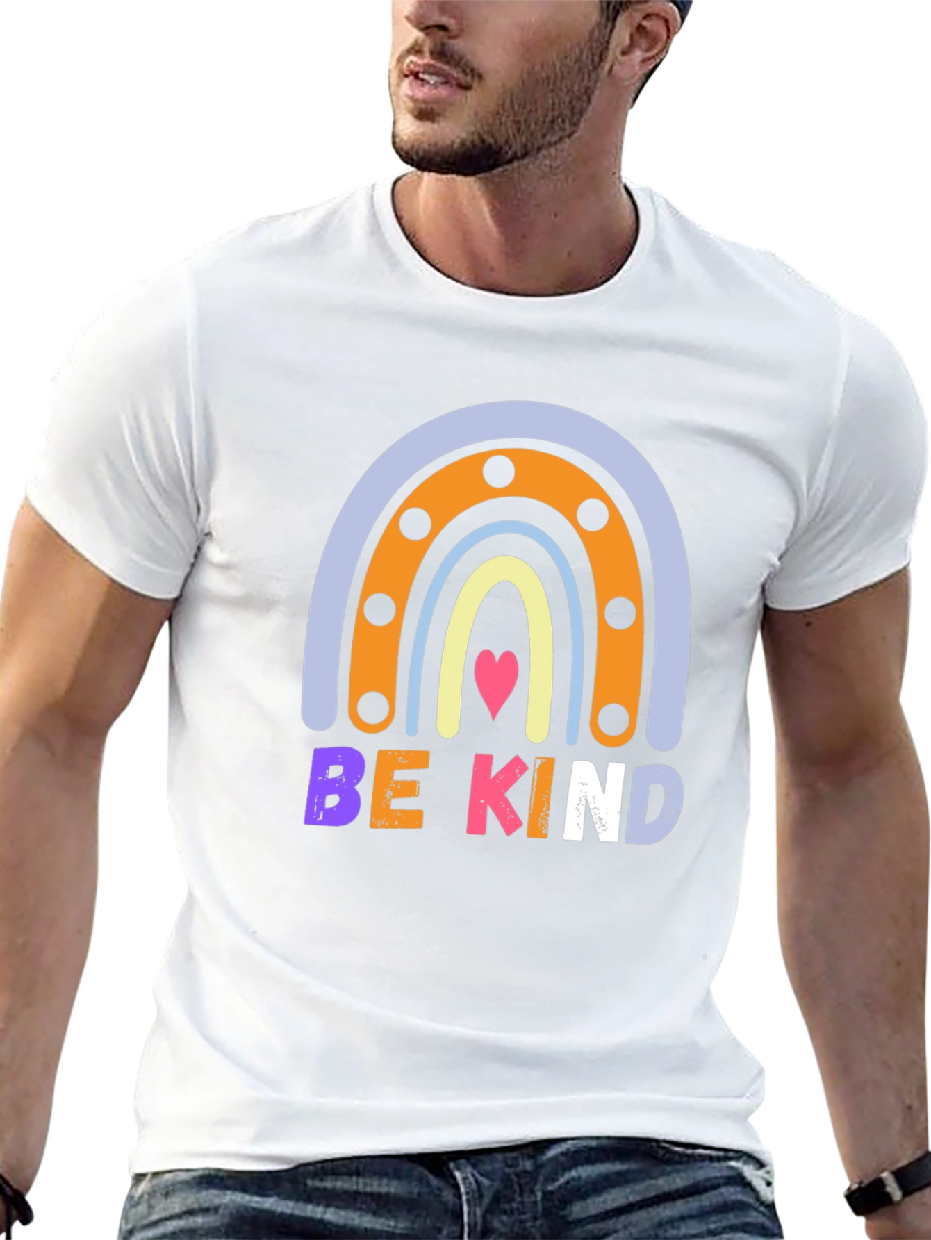 Be Kind Rainbow Graphic Tee - Positive Message