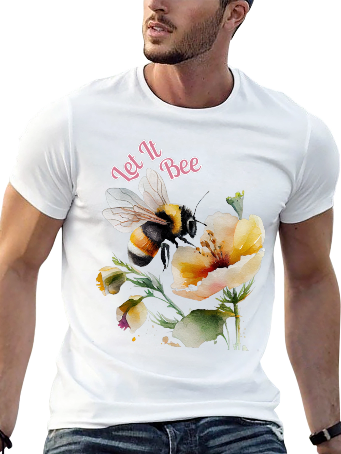 Let It Bee Graphic Tee - Black Cotton T-Shirt