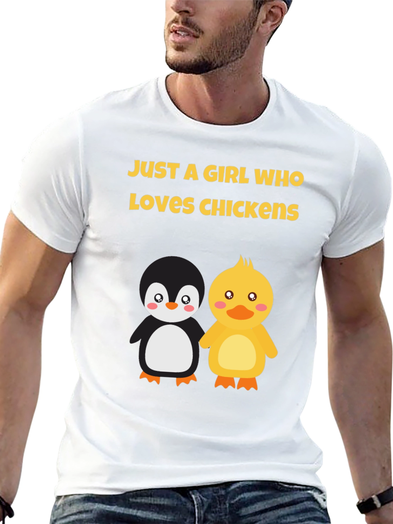 Girl Who Loves Chickens Graphic Tee
