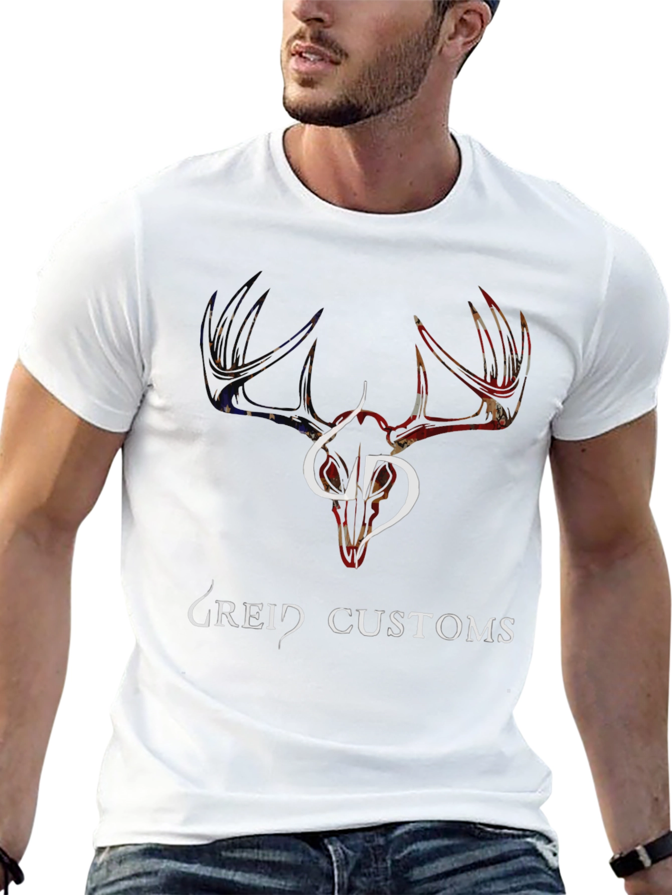 Greid Customs Deer Skull Graphic T-Shirt