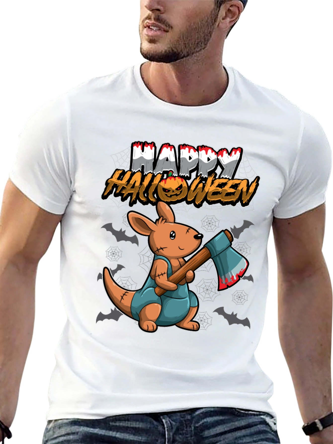 Halloween Kangaroo Graphic T-Shirt