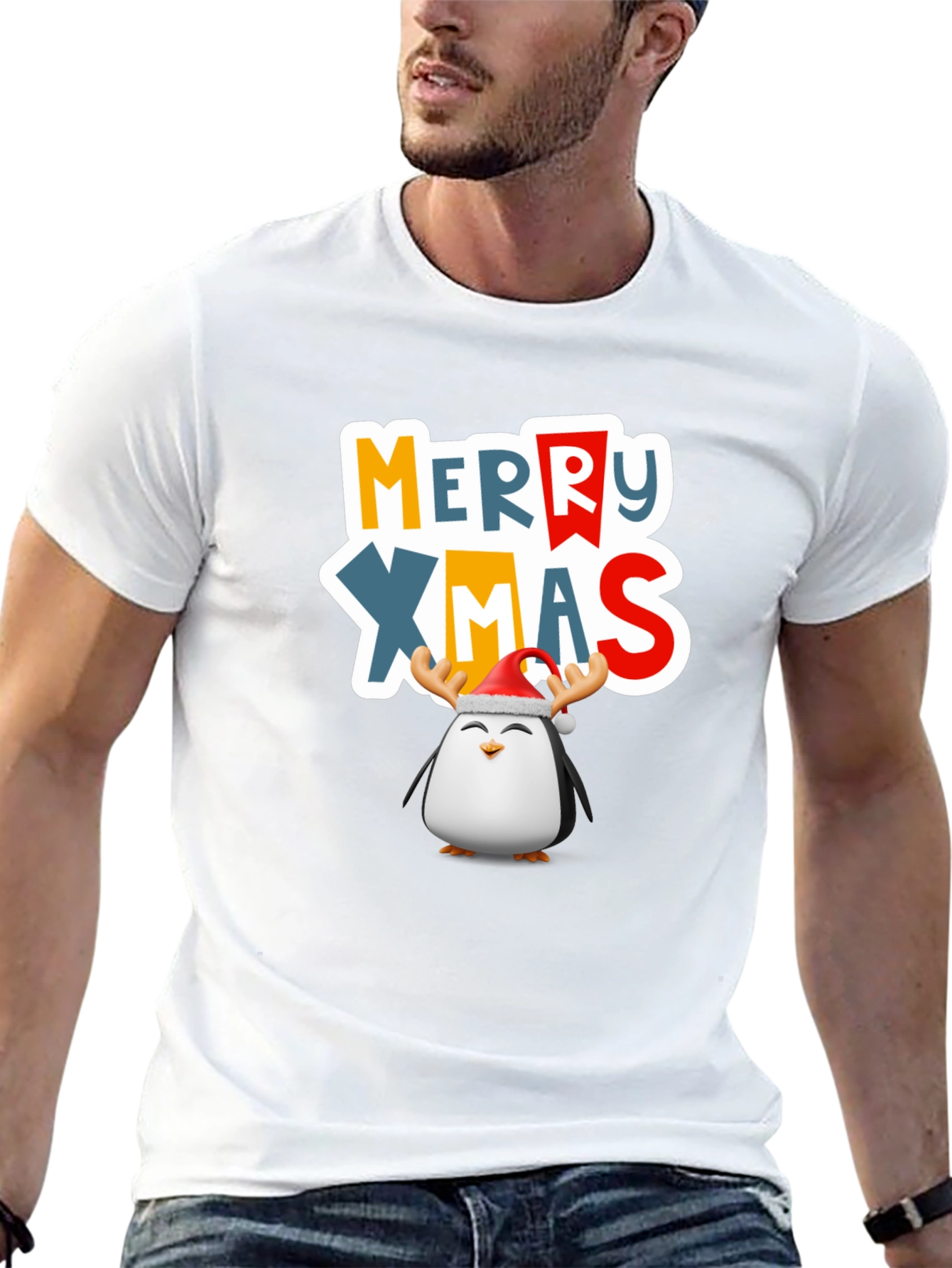 Festive Penguin Merry Xmas T-Shirt