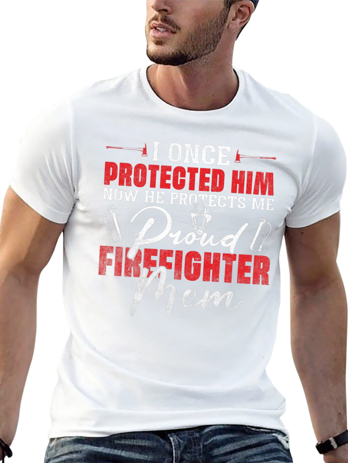 Proud Firefighter Mom Graphic Tee