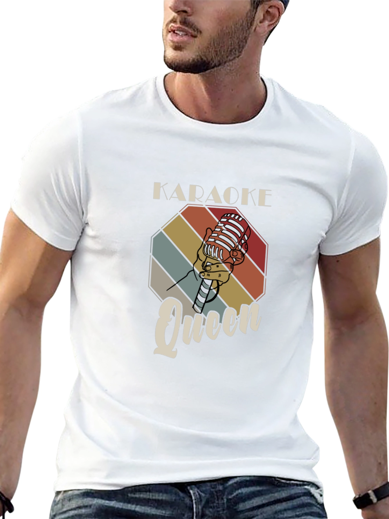 Karaoke Queen T-Shirt - Retro Microphone Design
