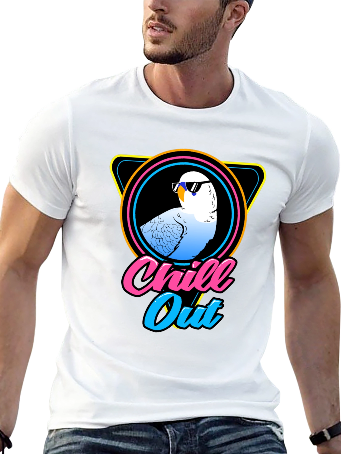 Chill Out Parrot T-Shirt - Cool Retro Design