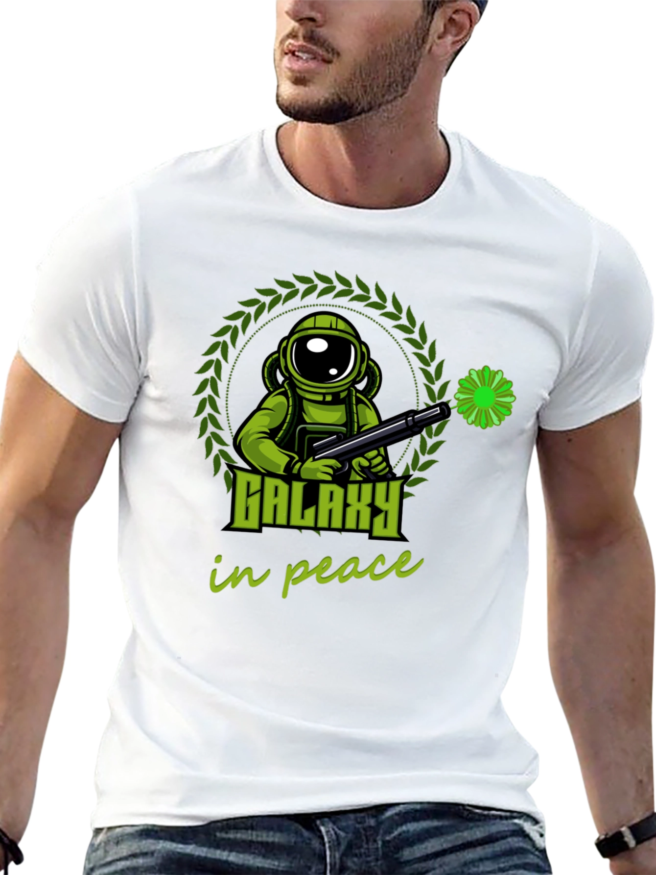 Galaxy in Peace T-Shirt - Astronaut Graphic Tee