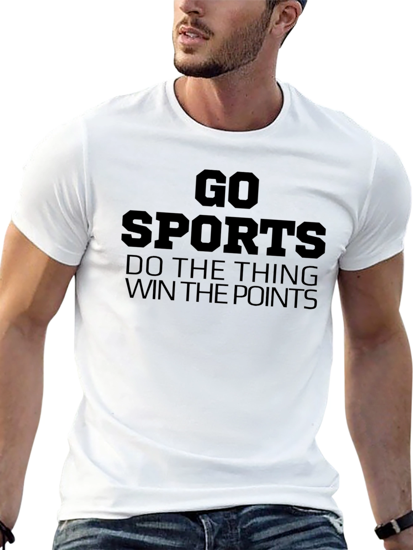 Go Sports! Black Graphic Slogan Tee