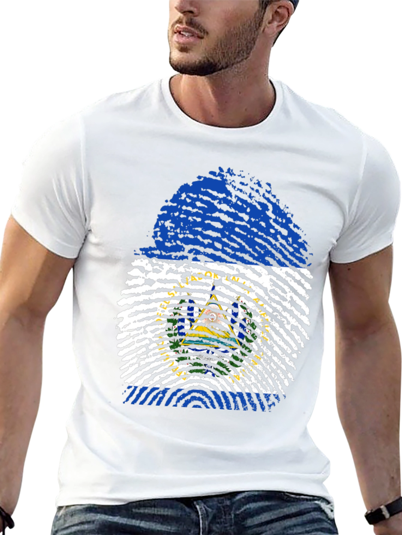 El Salvador Fingerprint Flag T-Shirt