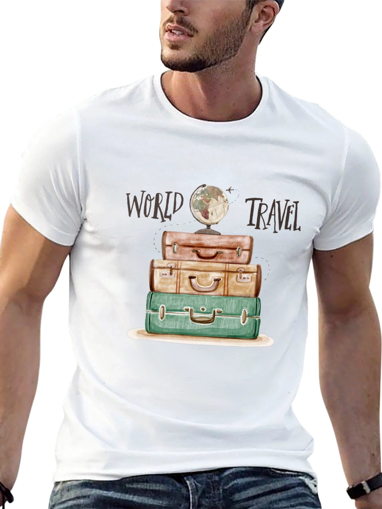 World Travel Suitcase Stack T-Shirt