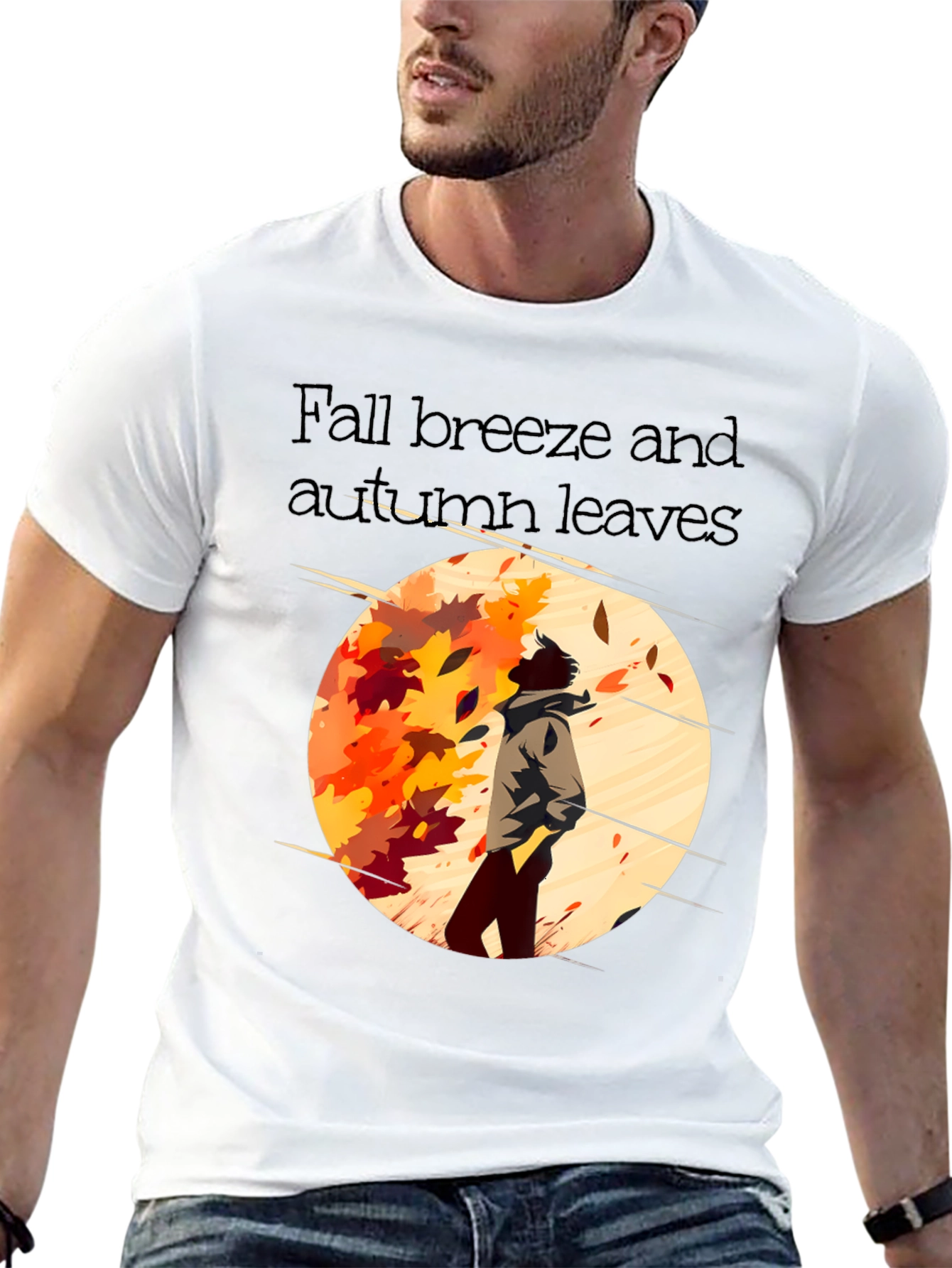 Fall Breeze Autumn Leaves Graphic Tee