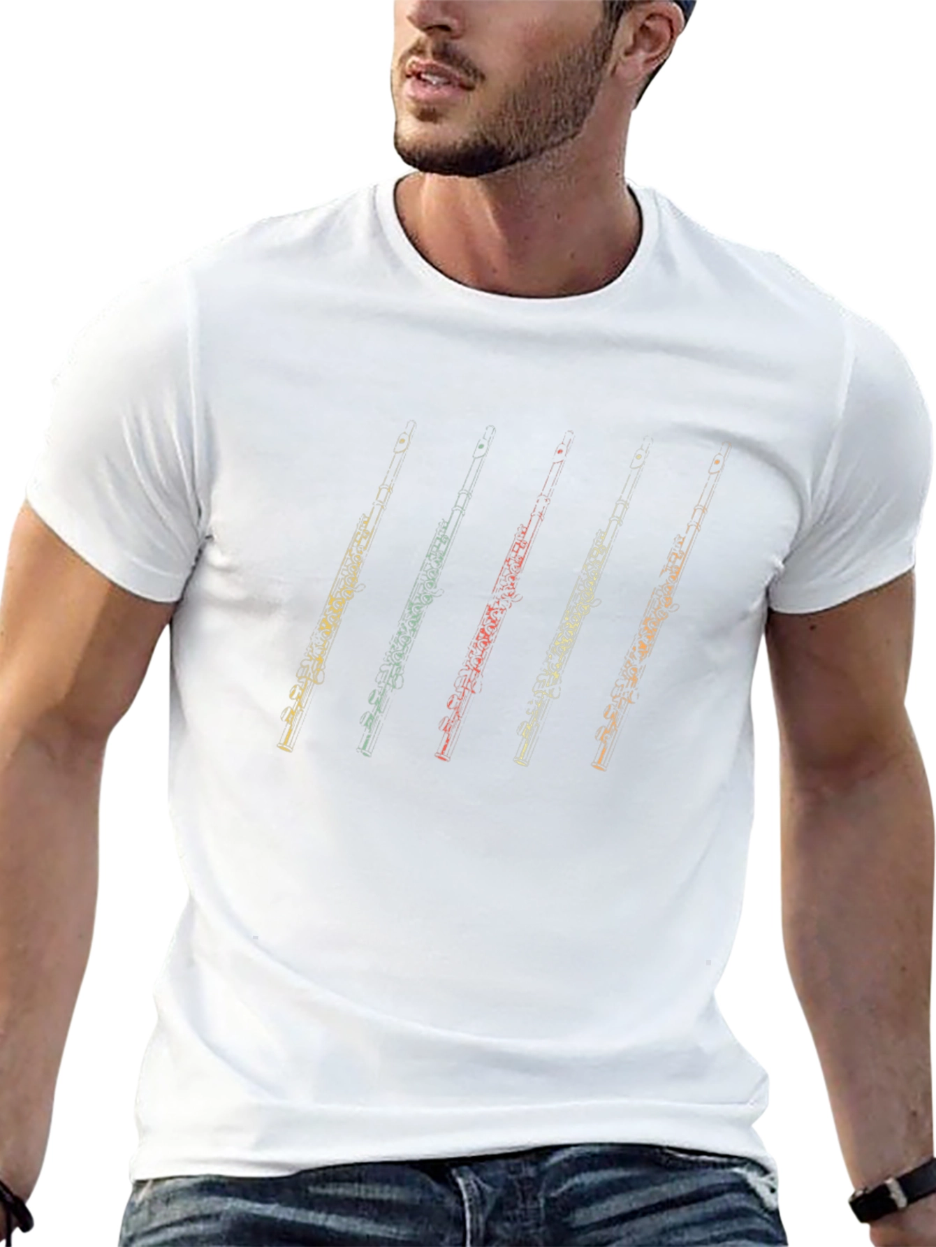 Oboe Retro Style Black T-Shirt