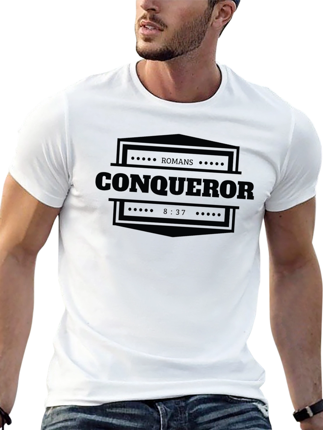 Conqueror Romans 8:37 Christian T-Shirt