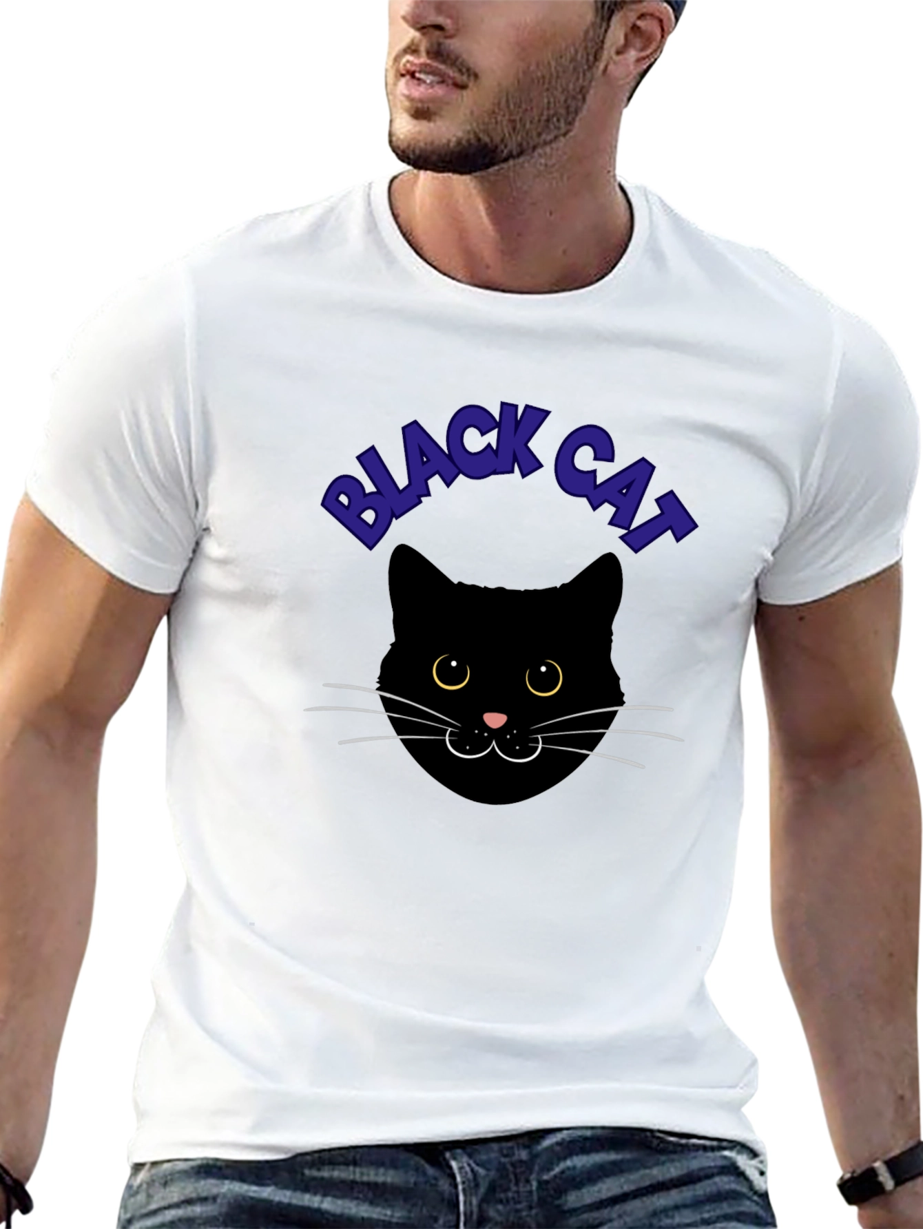 Black Cat Graphic Tee - Soft Cotton Comfort