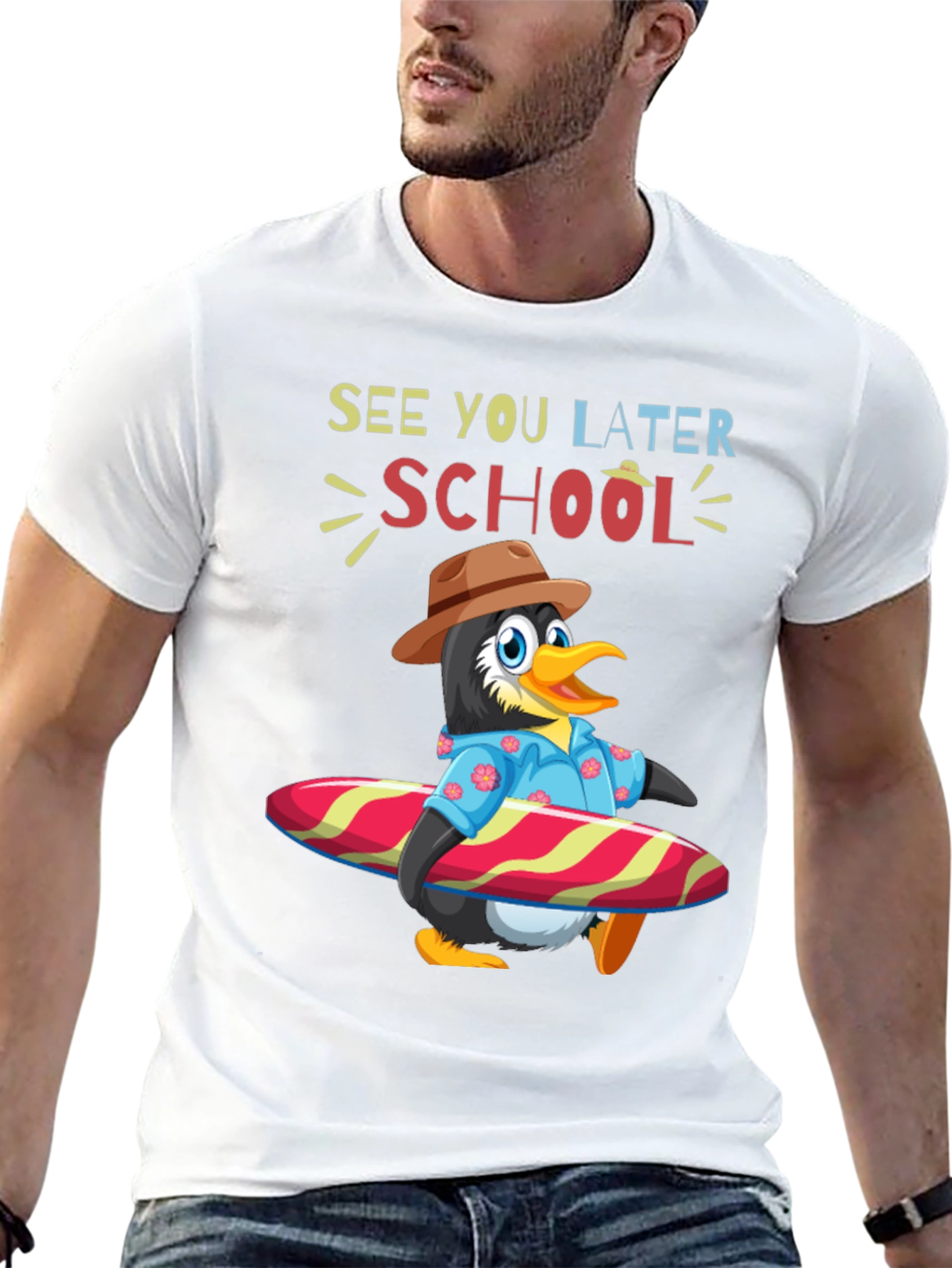 Summer Penguin Surf School T-Shirt