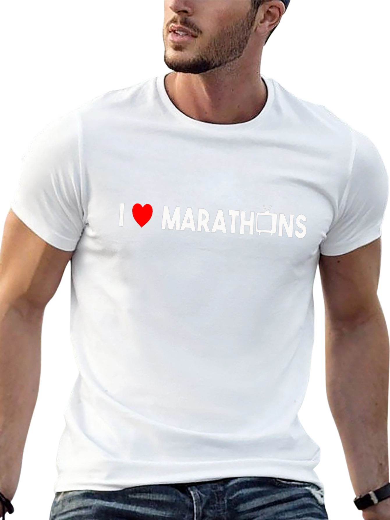 I Heart TV Marathons Black Graphic Tee