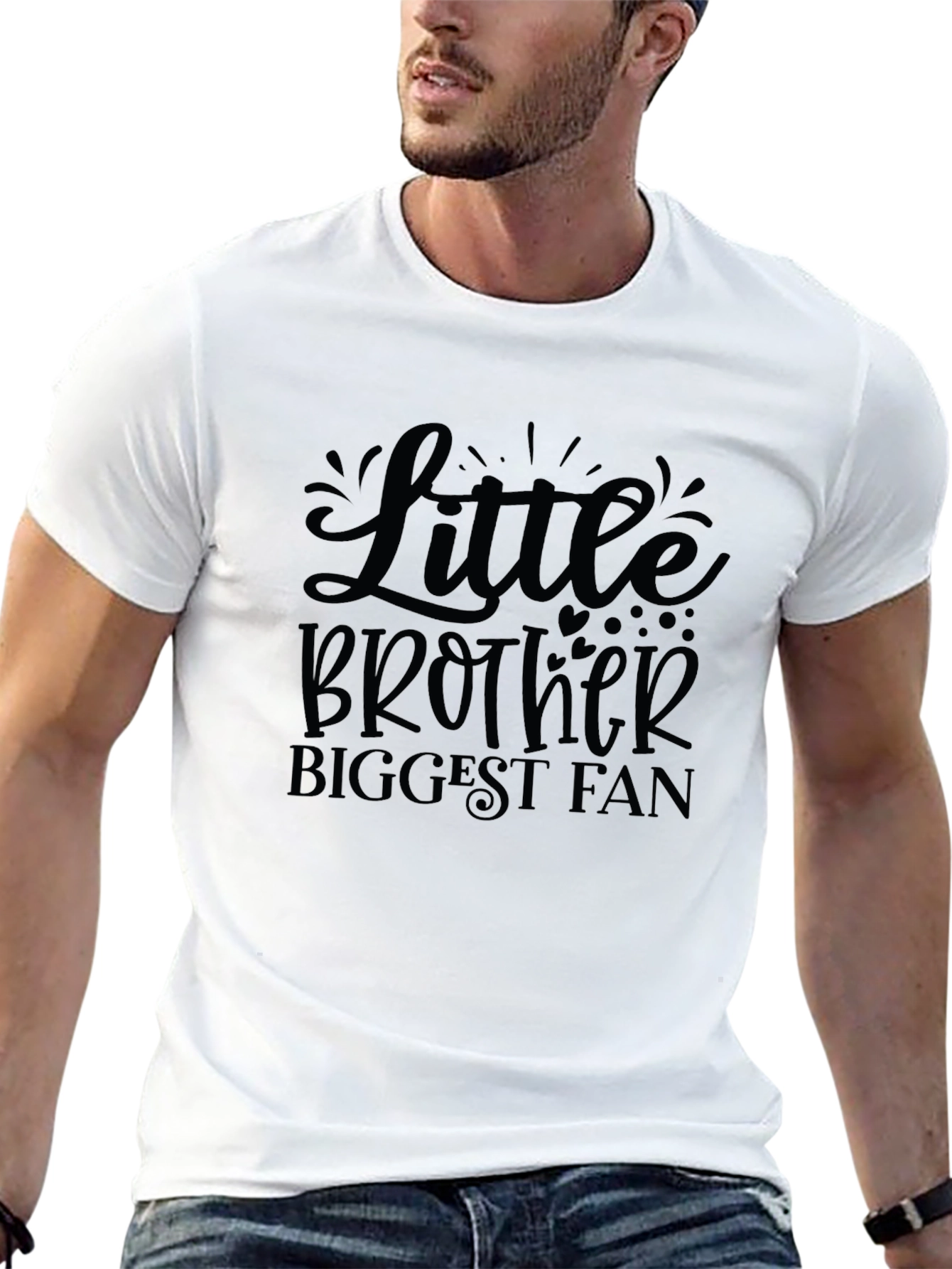 Little Brother Biggest Fan Black T-Shirt