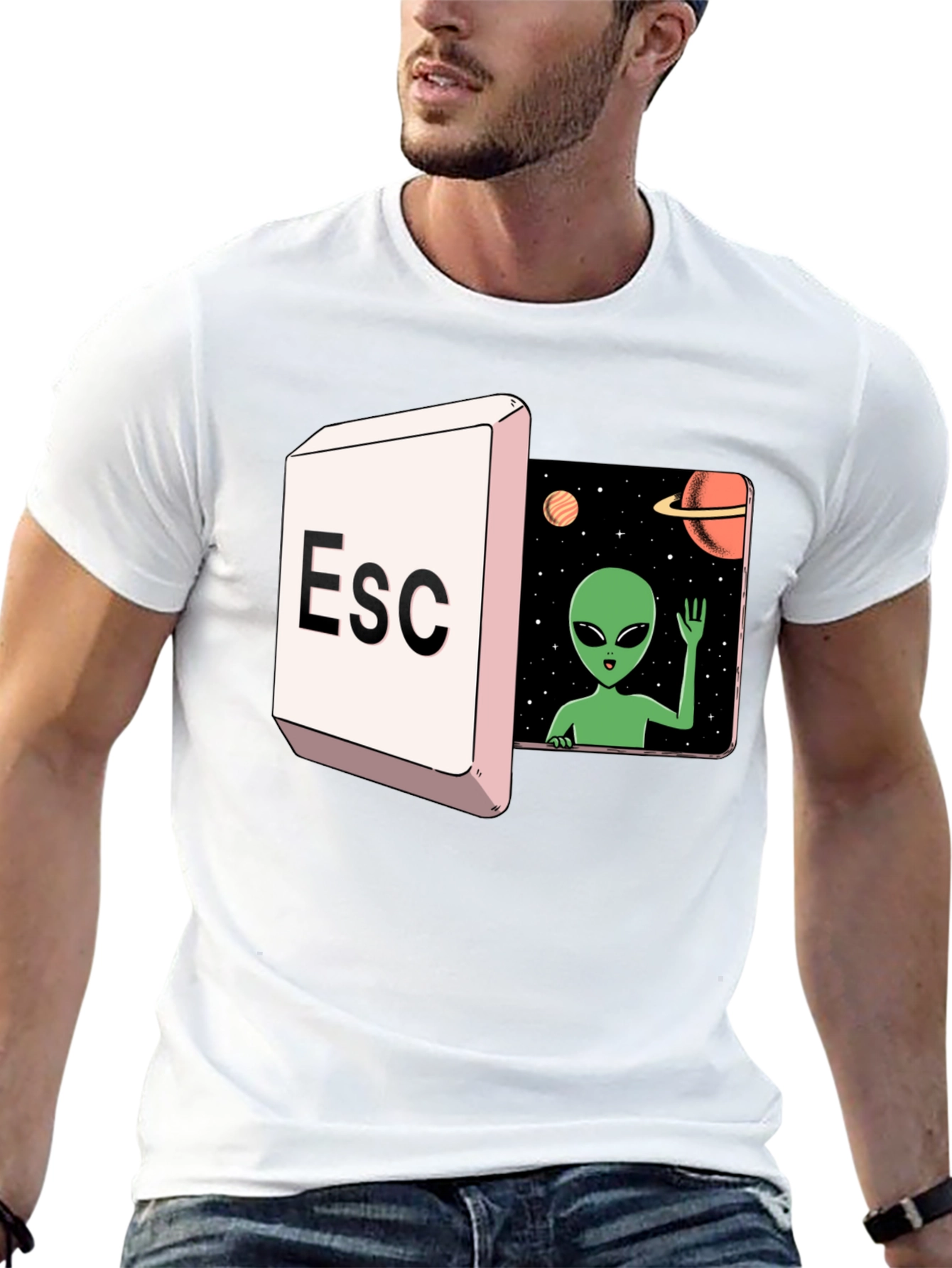 Escape to Space Alien Graphic Tee