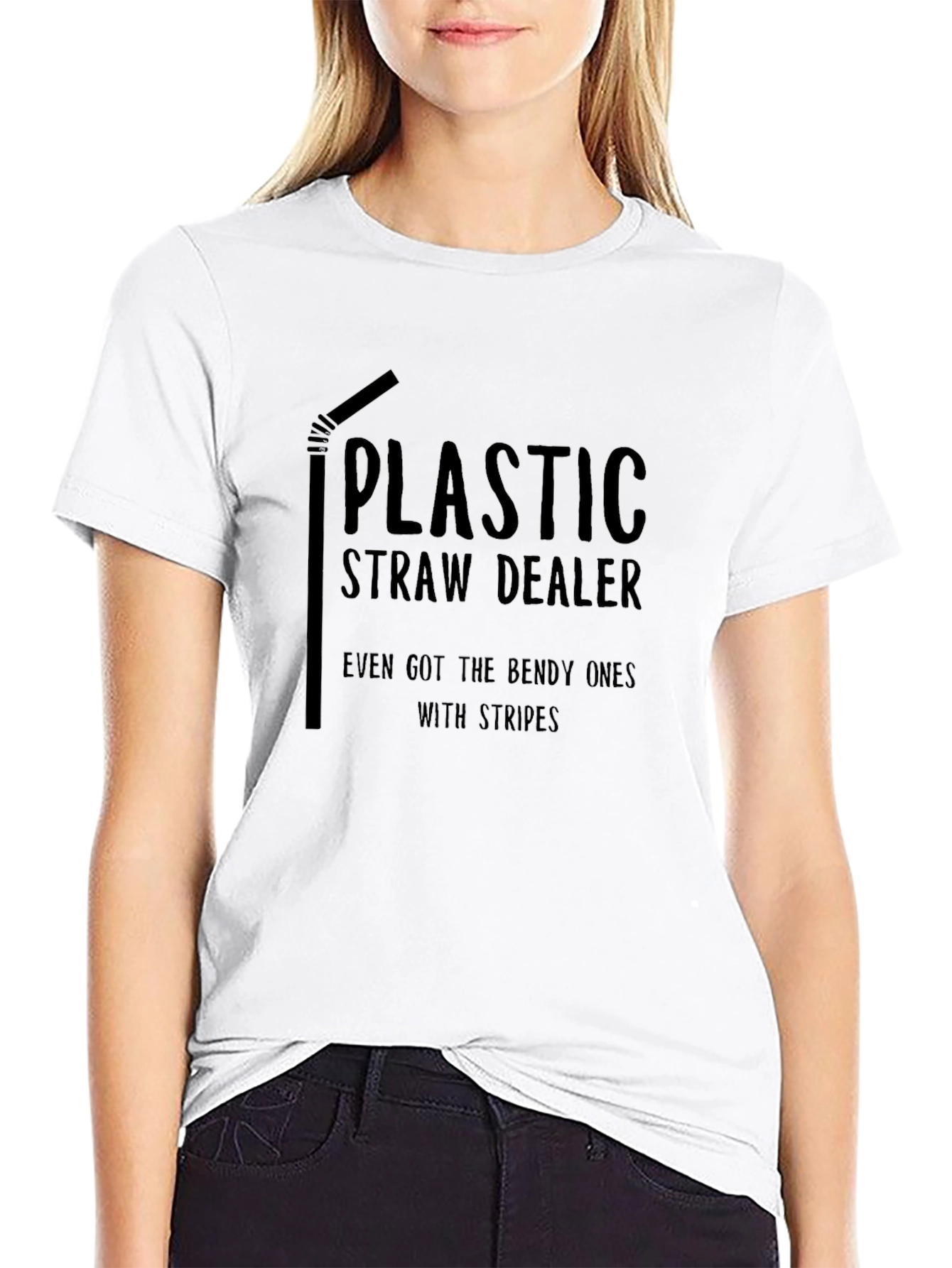 Plastic Straw Dealer Graphic Tee - Novelty T-Shirt