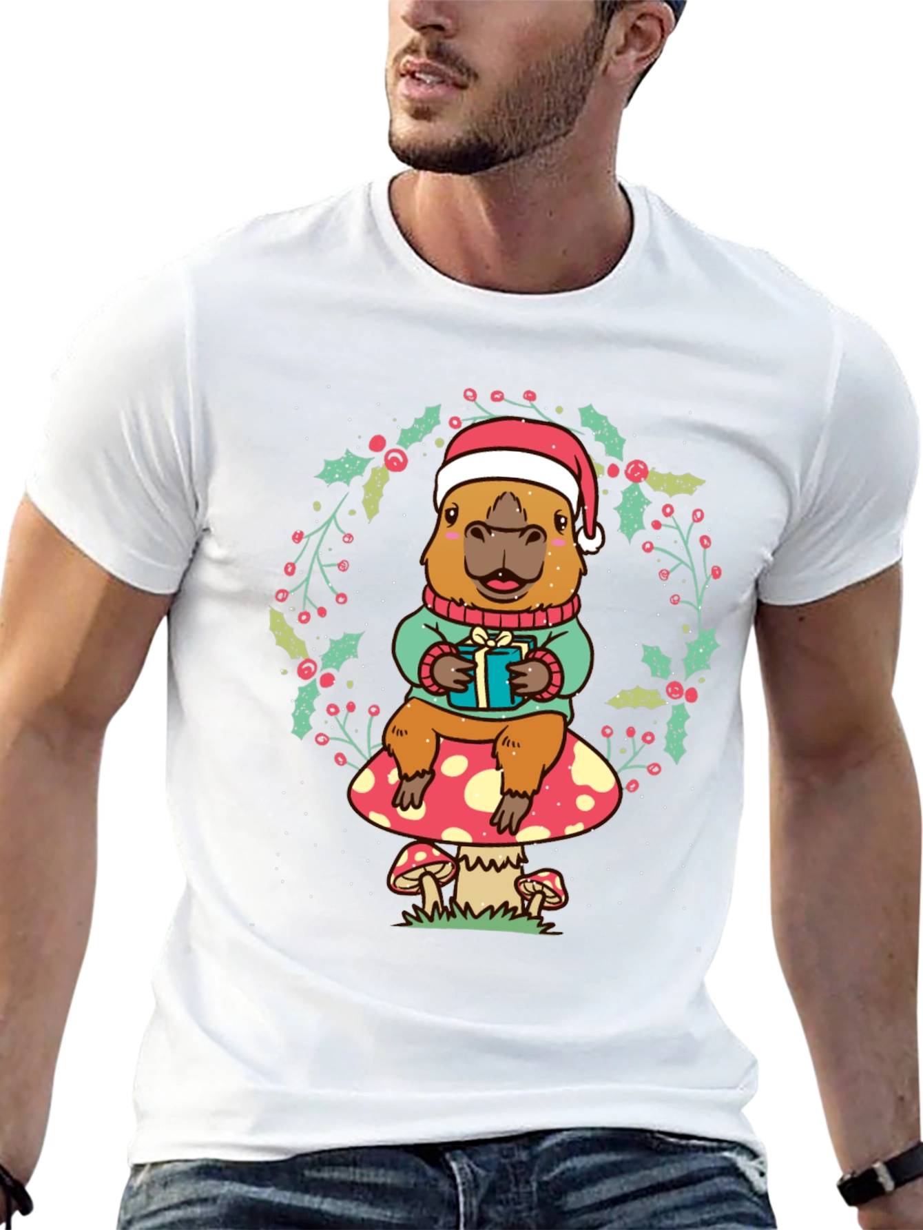 Festive Capybara Christmas T-Shirt