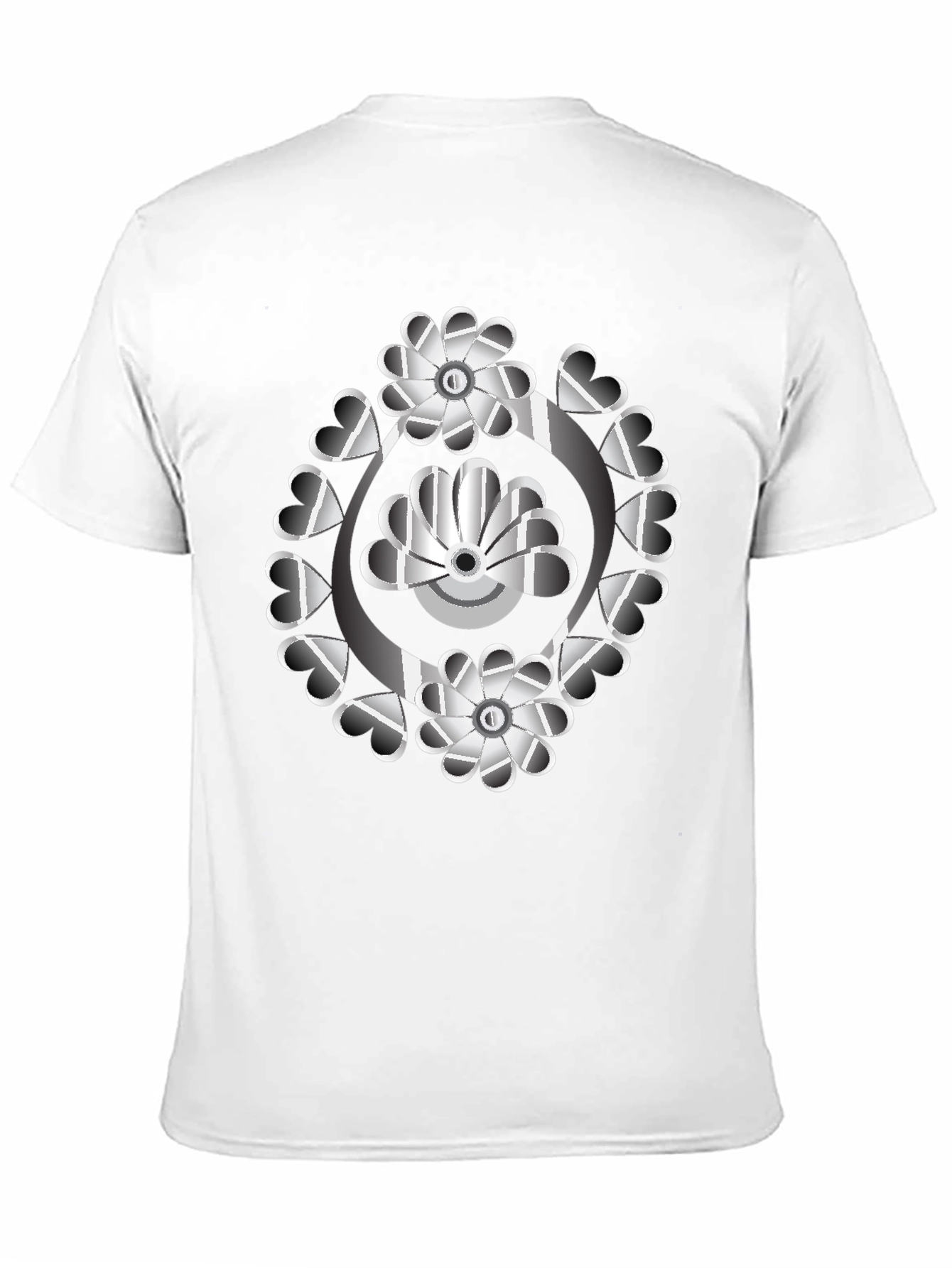 Abstract Floral Heart T-Shirt