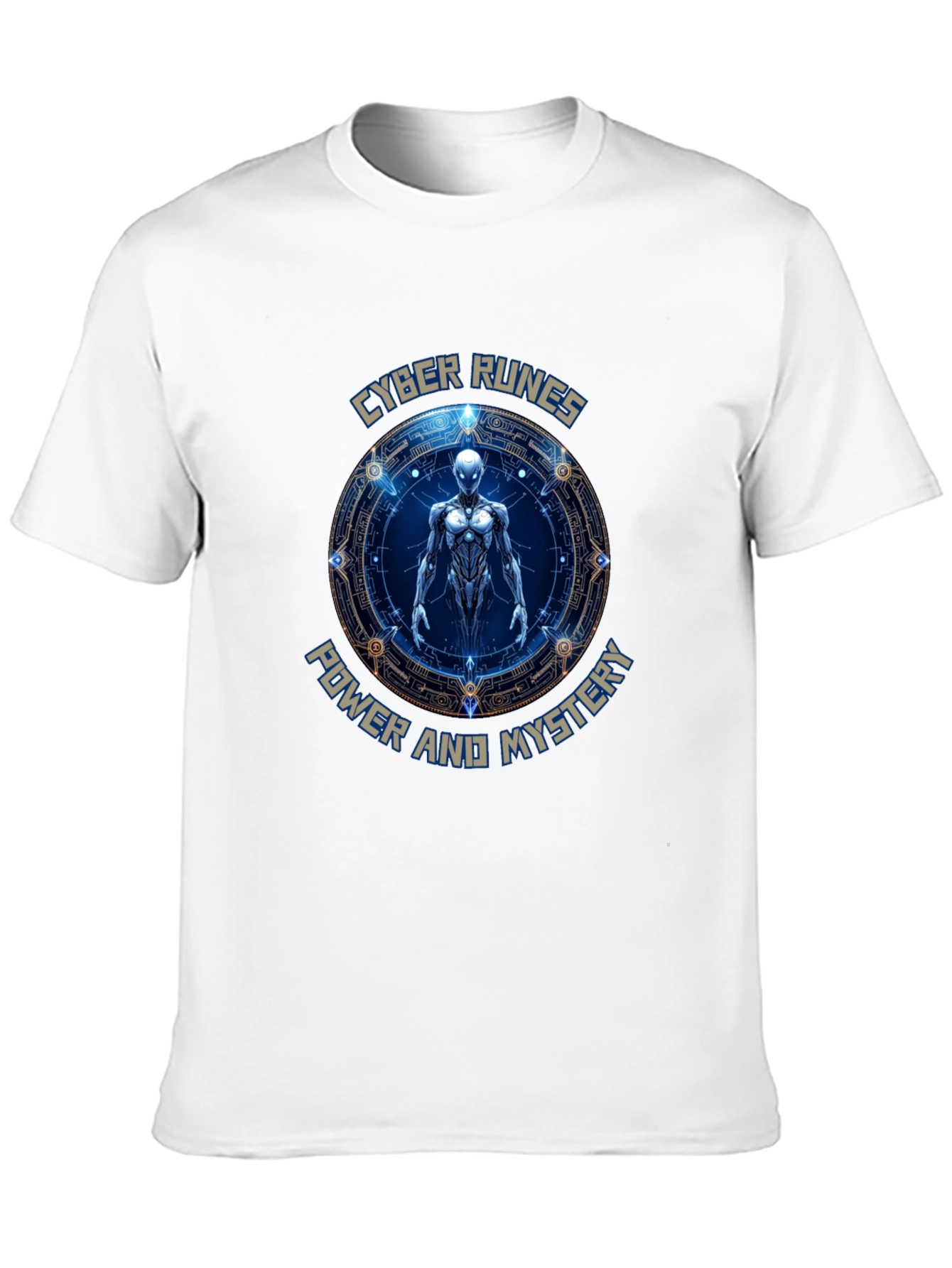 Cyber Runes Graphic T-Shirt - Power & Mystery