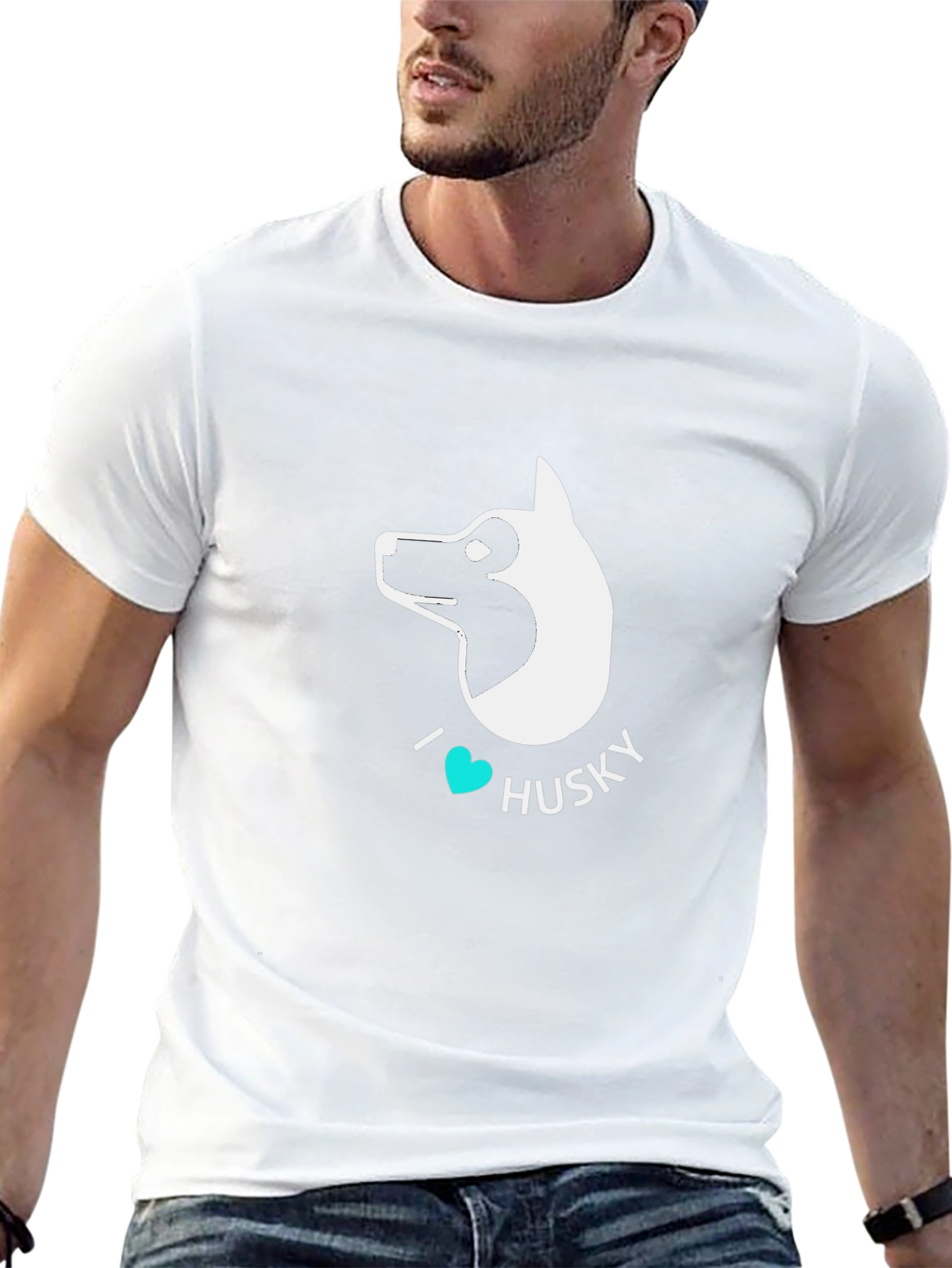 I Heart Husky Black T-Shirt