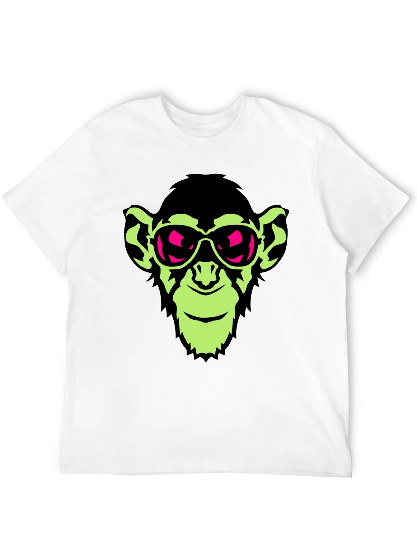 Cool Monkey Graphic Tee - Black Crew Neck T-Shirt