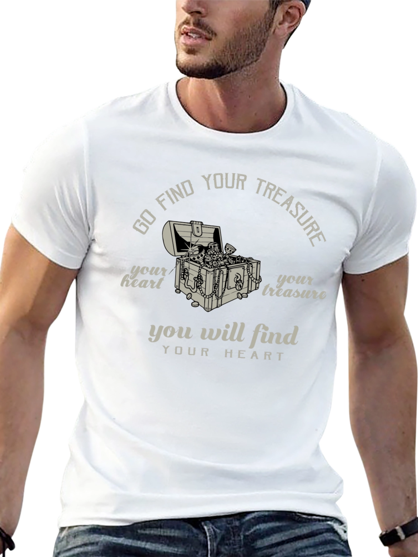 Find Your Treasure Graphic T-Shirt - Black