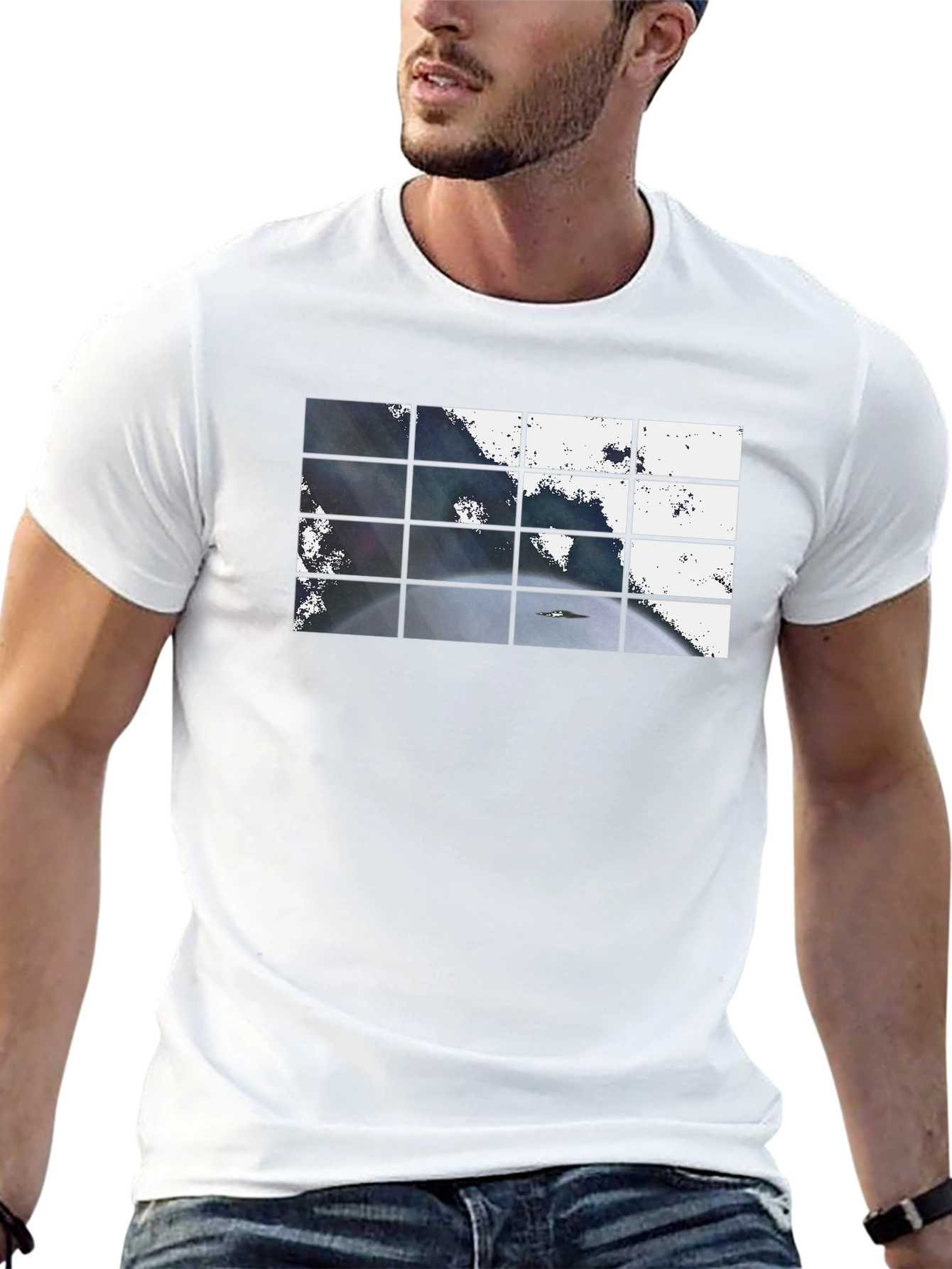 Abstract Grid Graphic T-Shirt
