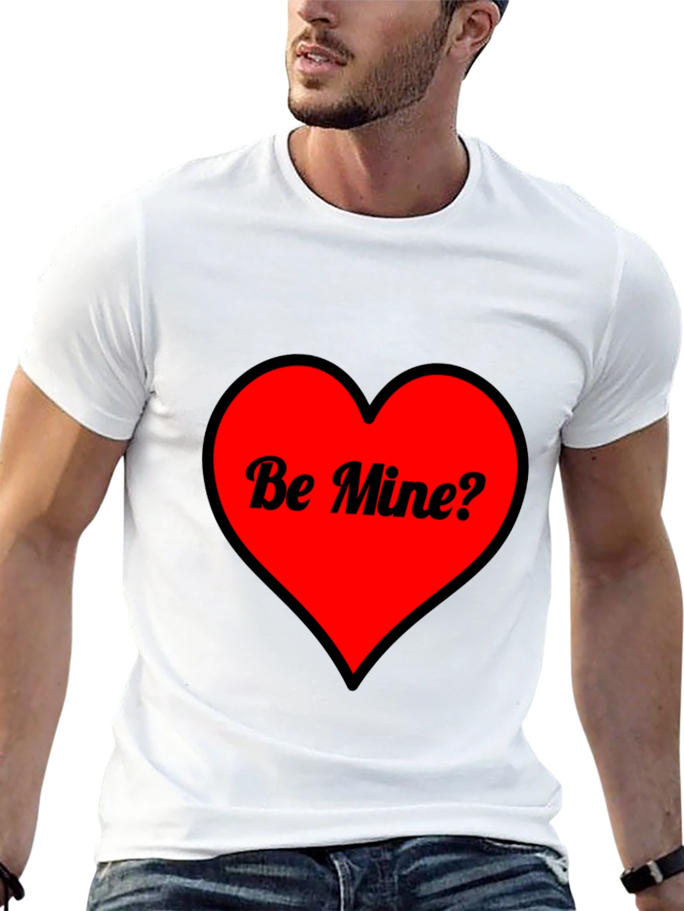 Be Mine? Heart Valentines Day Graphic T-Shirt