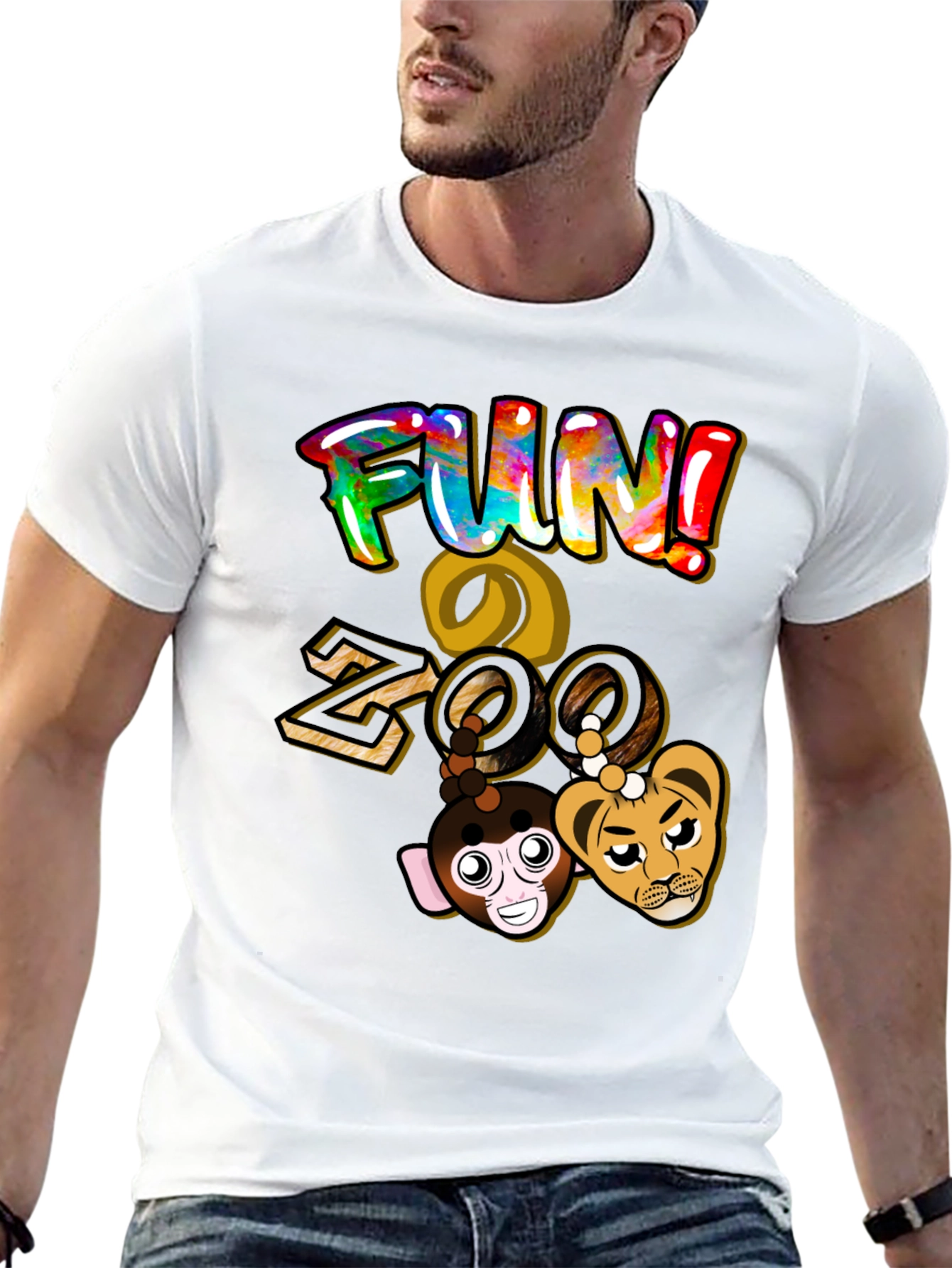 Fun Zoo Graphic T-Shirt - Black Cotton Tee
