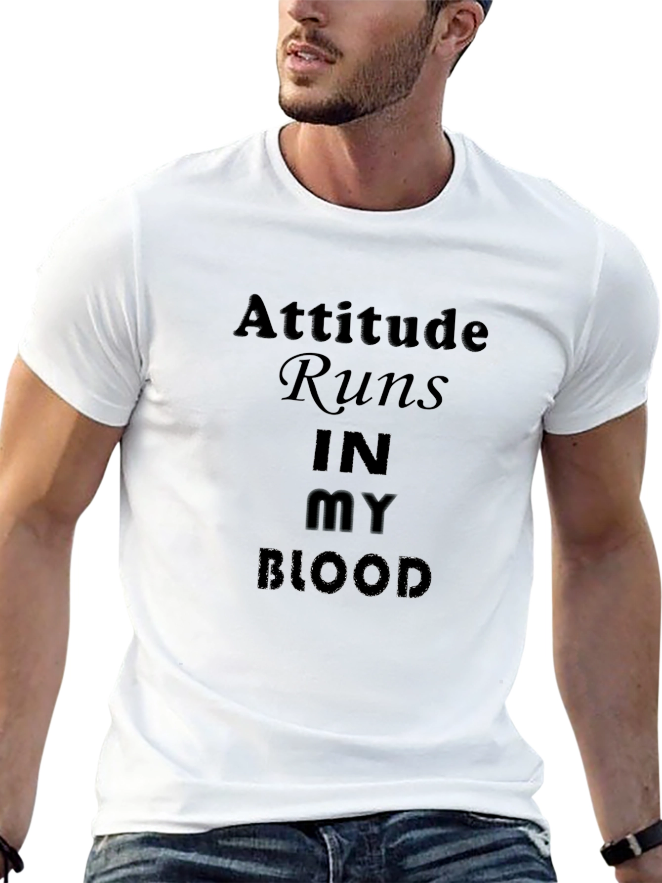 Attitude Runs In My Blood Black T-Shirt