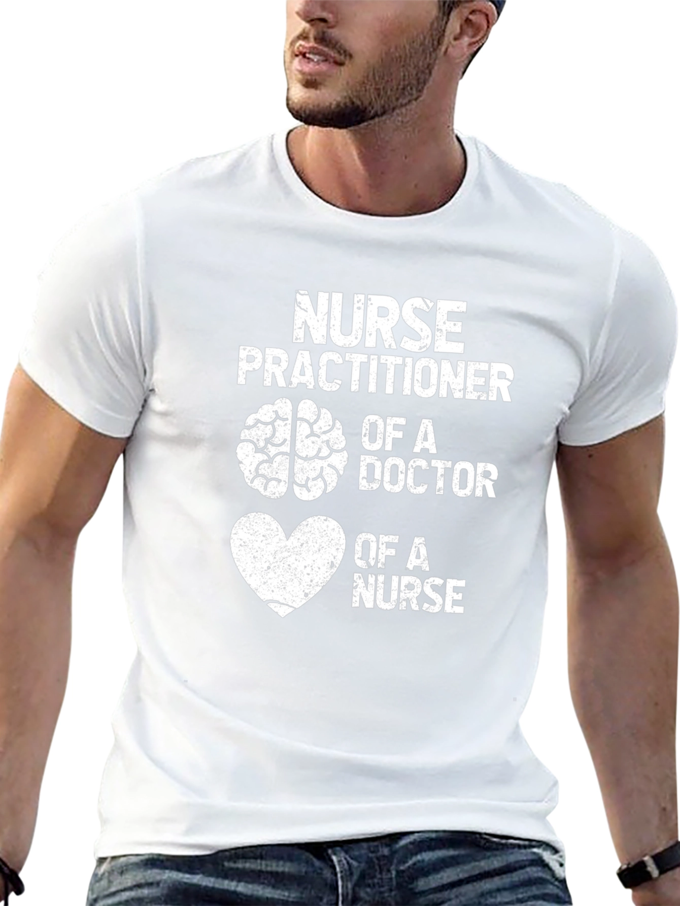 Nurse Practitioner Brain Heart T-Shirt