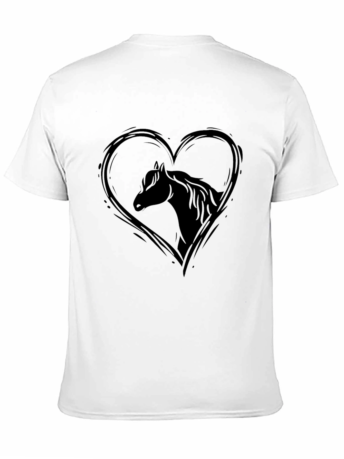 Horse Lover Heart T-Shirt - Black