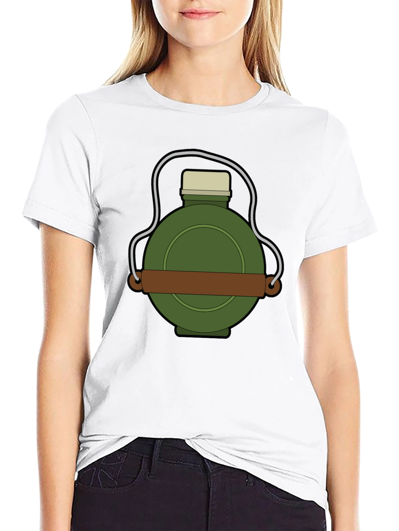 Cartoon Canteen Graphic T-Shirt - Black