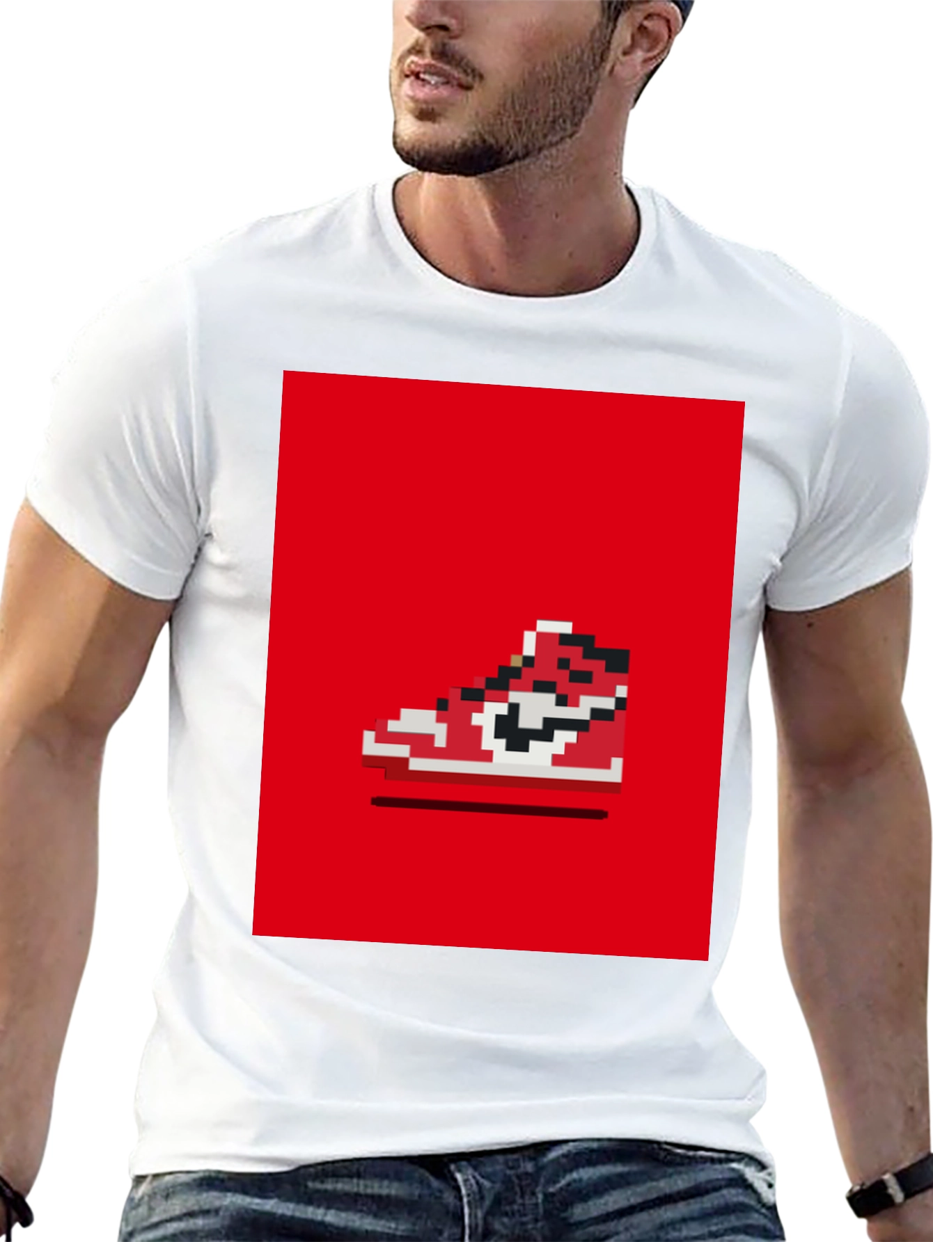 Pixel Sneaker Tee - Retro Gaming Style