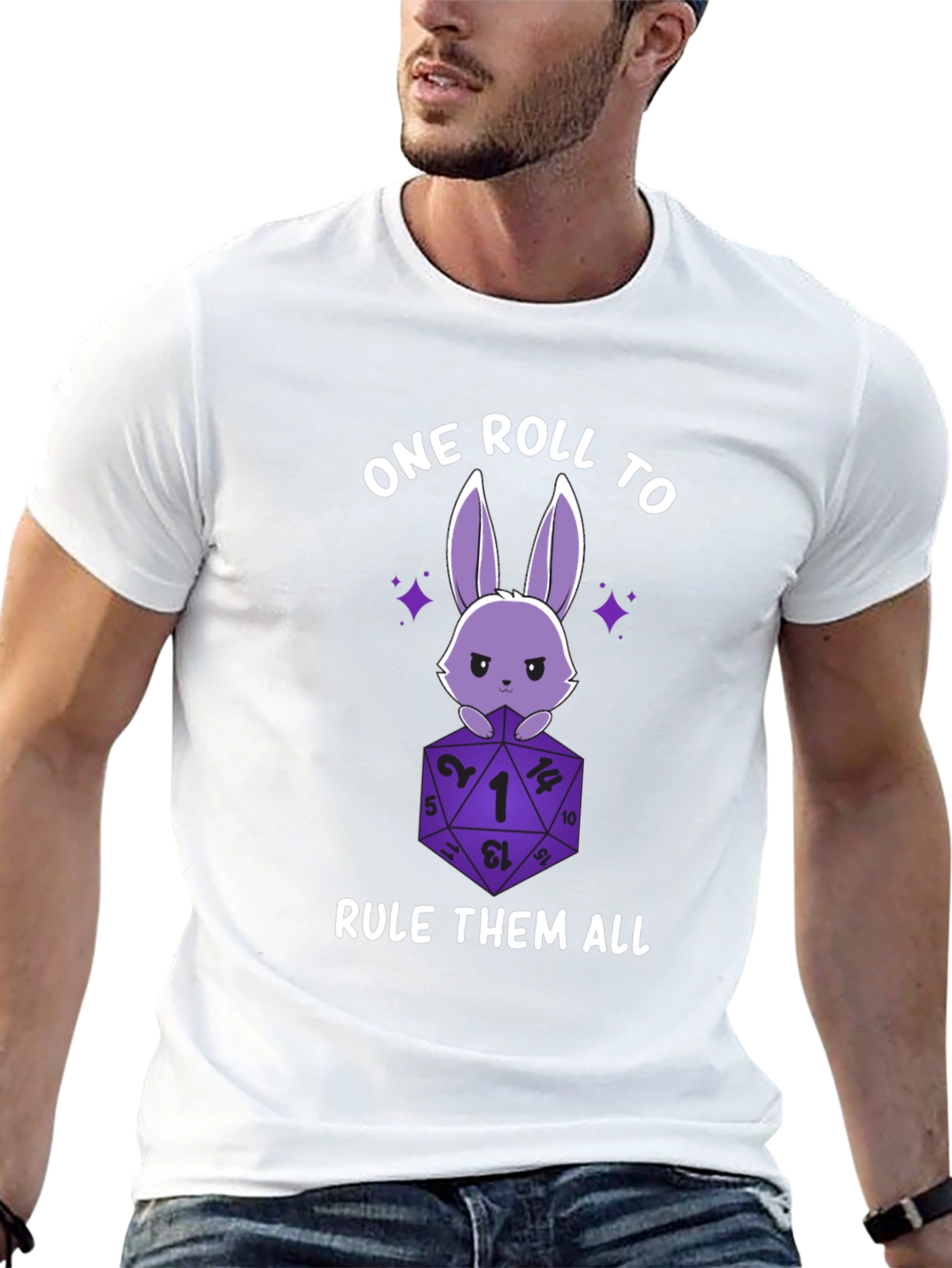 One Roll to Rule Them All D&D Bunny T-Shirt