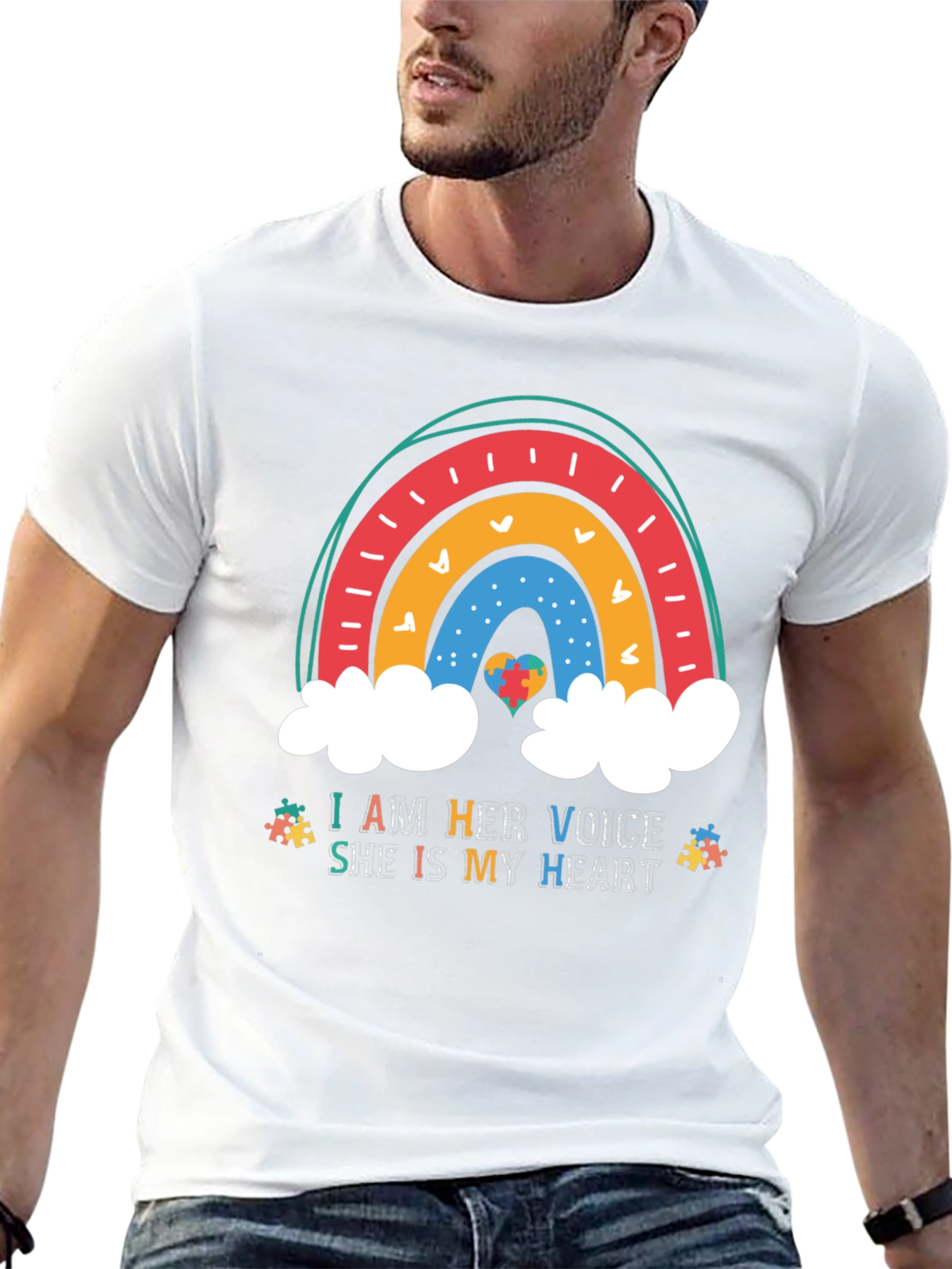Autism Awareness Rainbow Heart T-Shirt