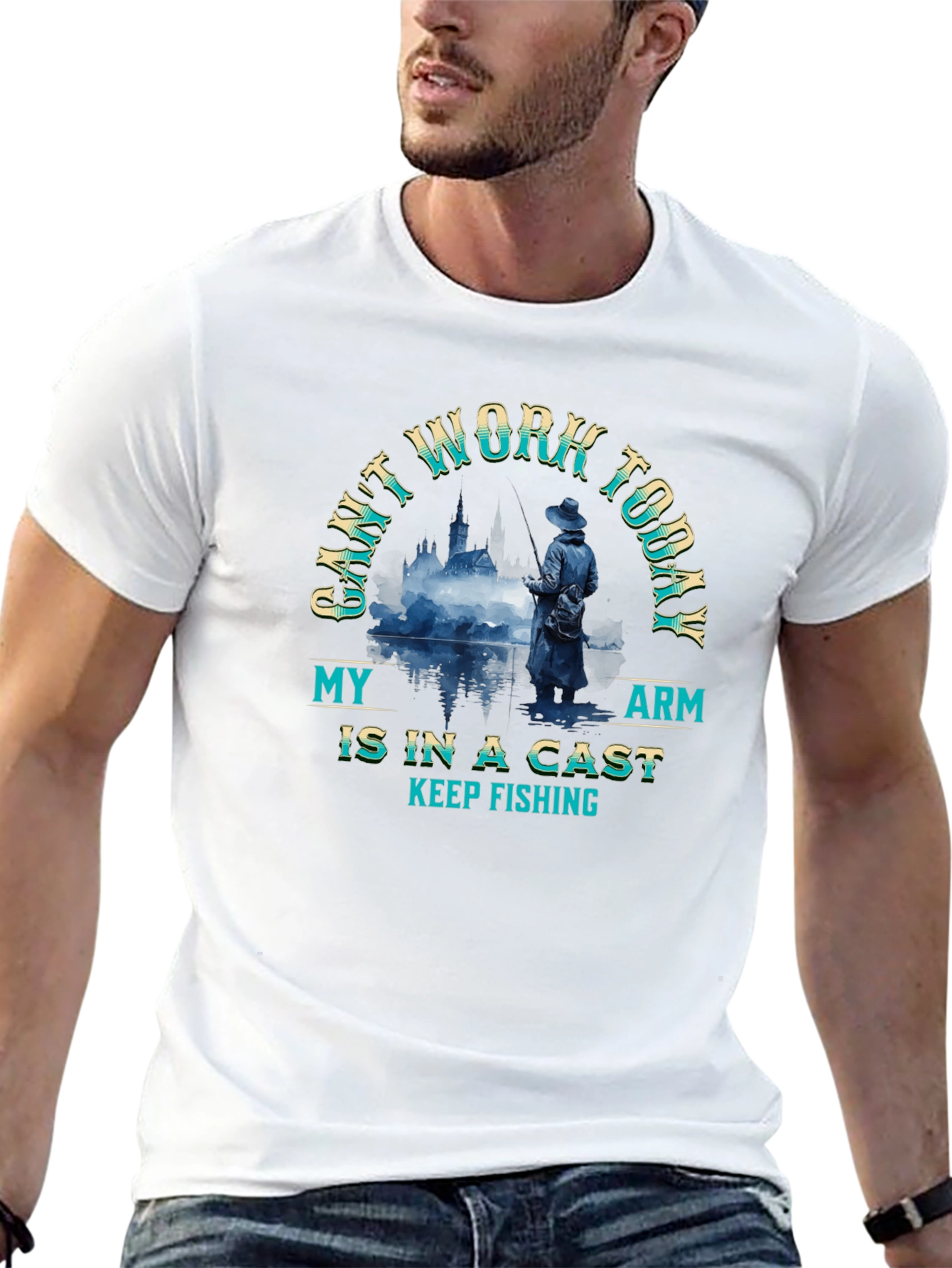 Funny Fishing T-Shirt - Cant Work Today Tee