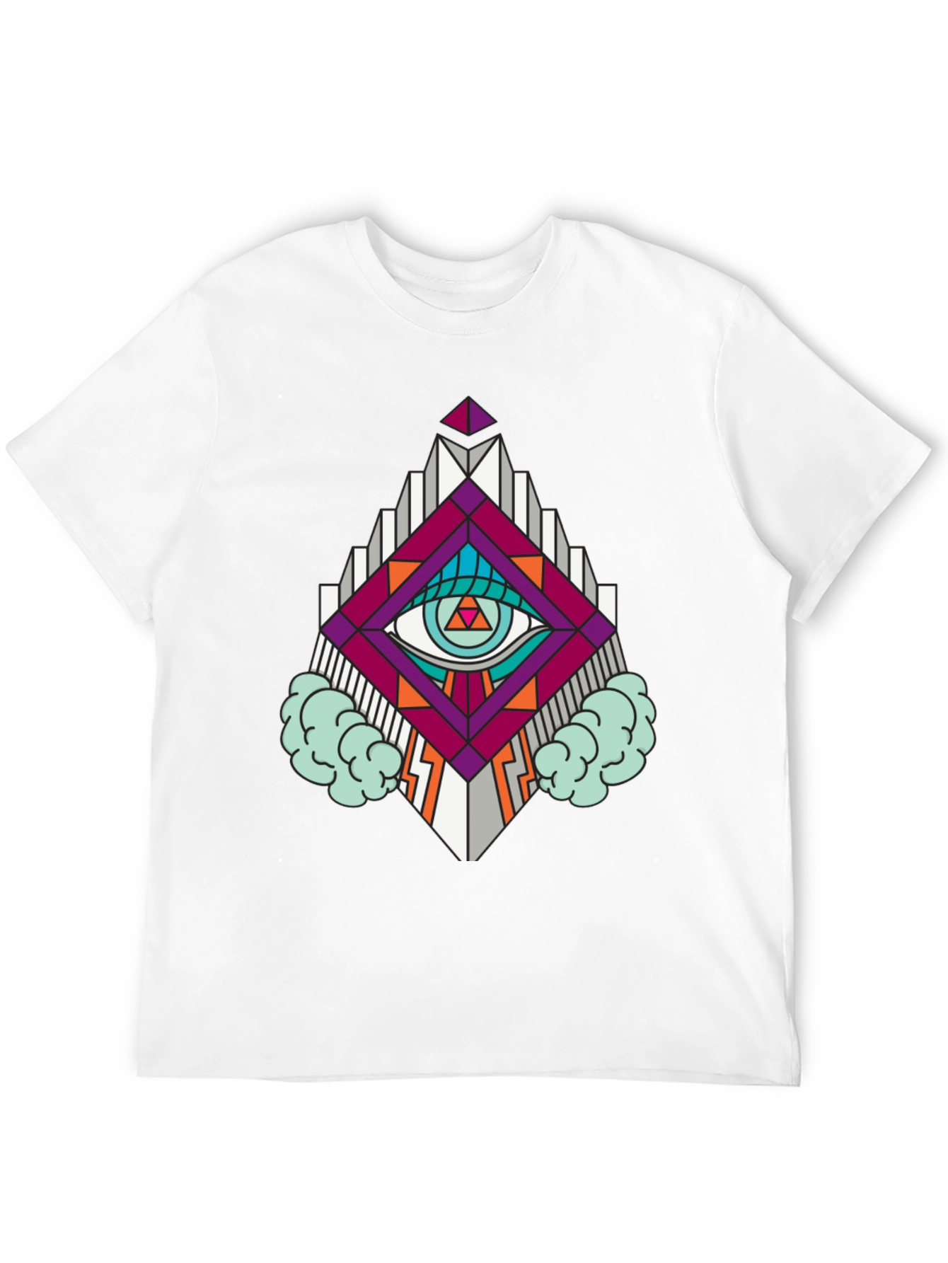 Geometric Eye Graphic T-Shirt - Modern Streetwear