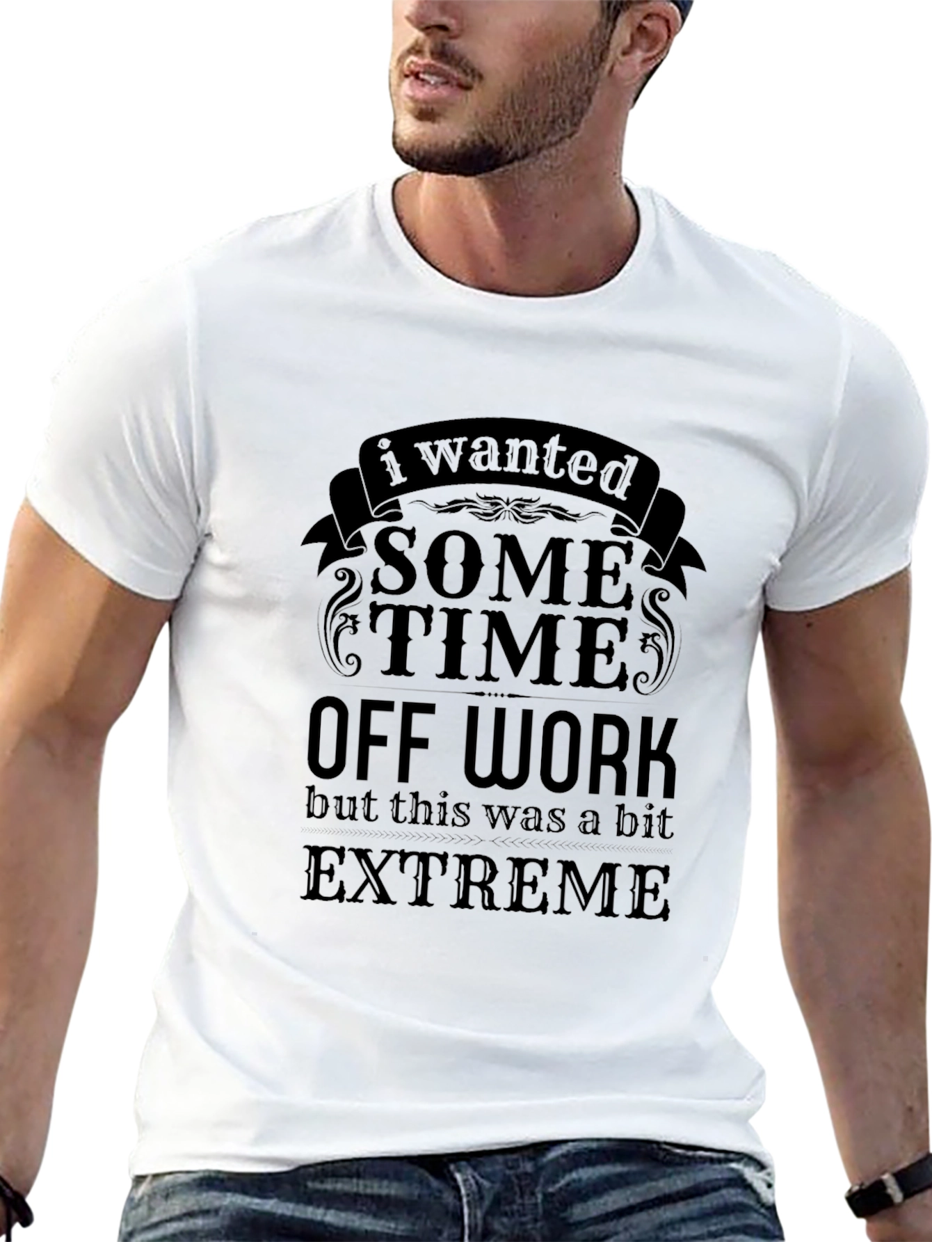 Funny Sarcastic Black Time Off Work Graphic T-Shirt