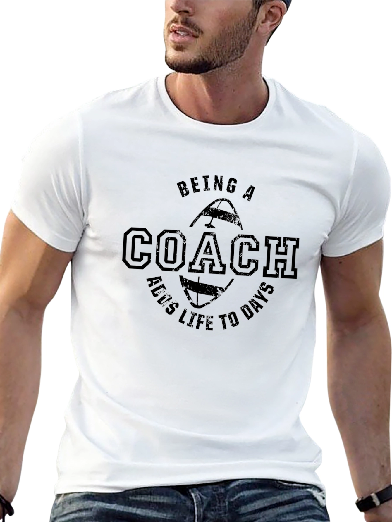 Being a Coach Adds Life to Days Black T-Shirt