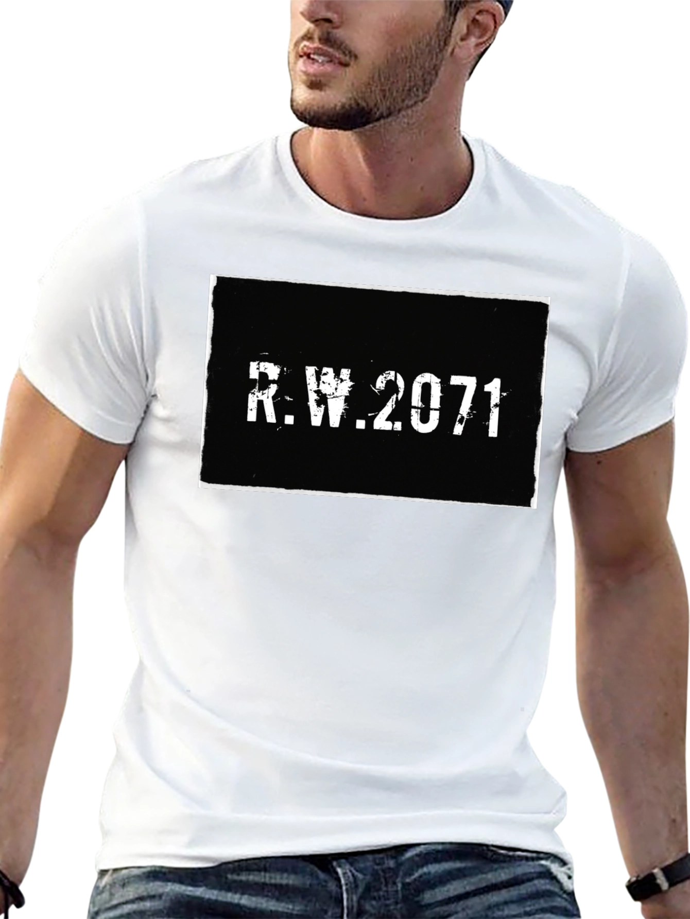 R.W. 2071 Graphic Tee - Retro Style Black T-Shirt