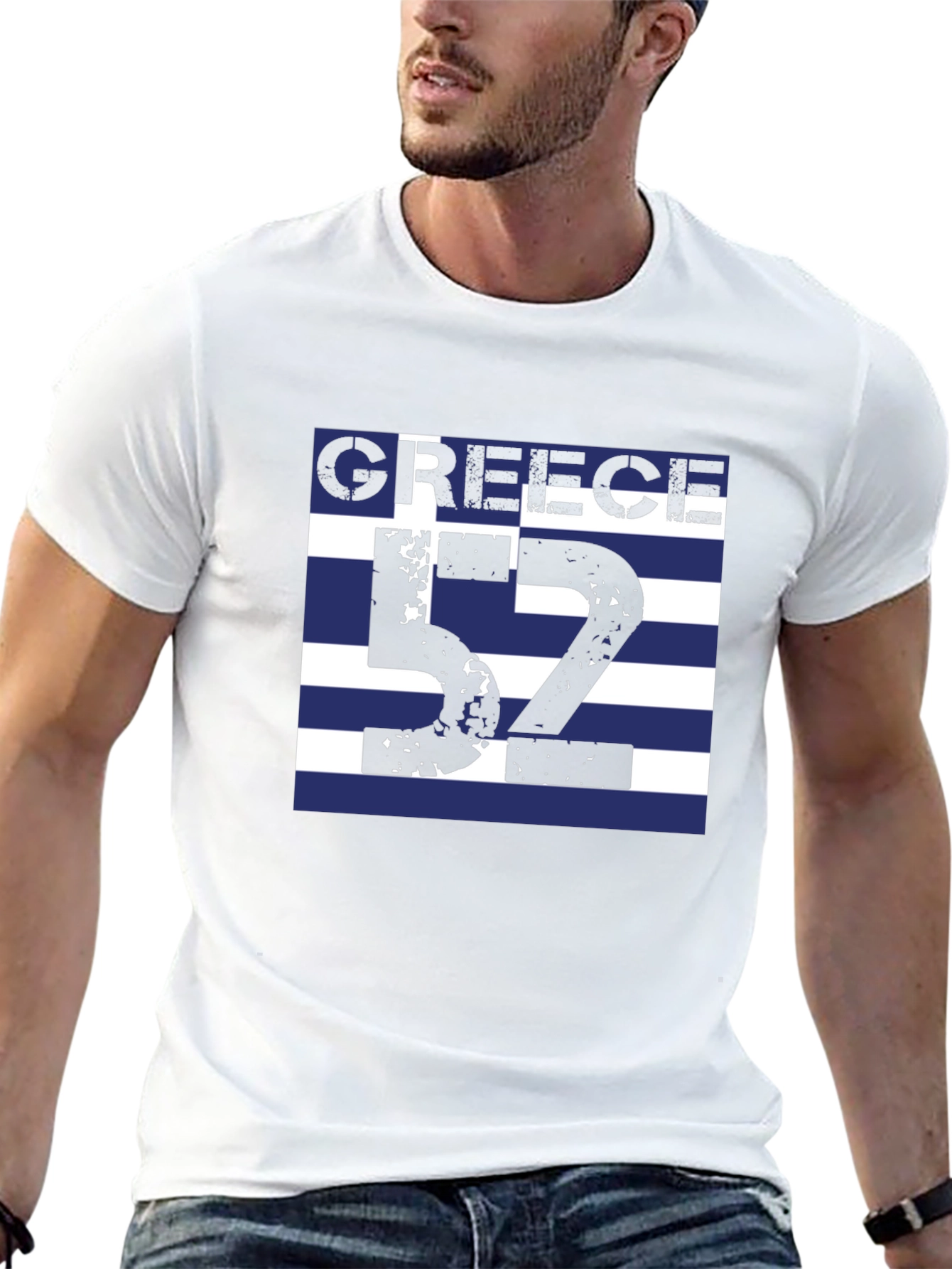 Greece Flag T-Shirt - Number 52 Greek Pride Tee
