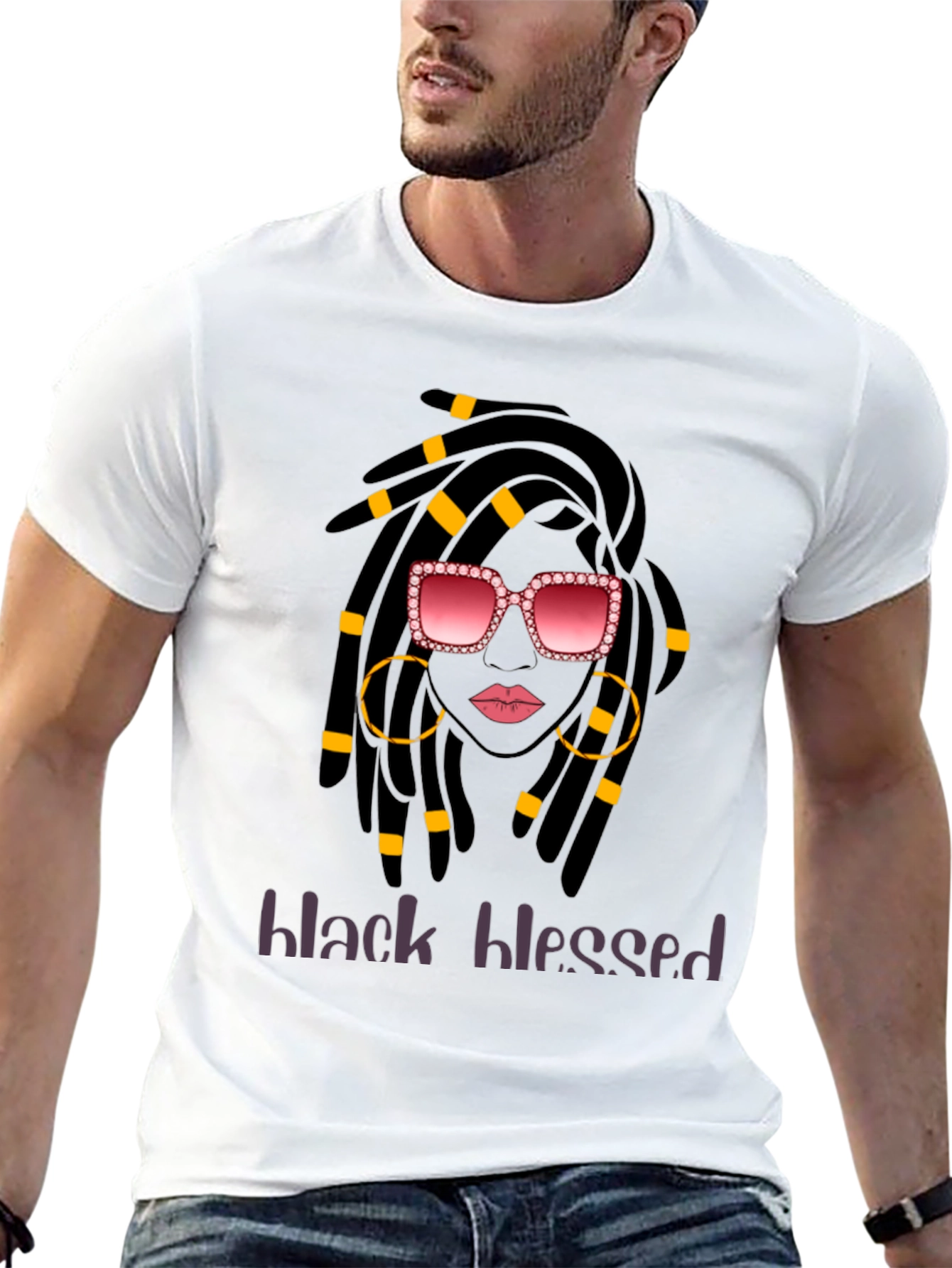 Black Blessed T-Shirt - Stylish Graphic Tee