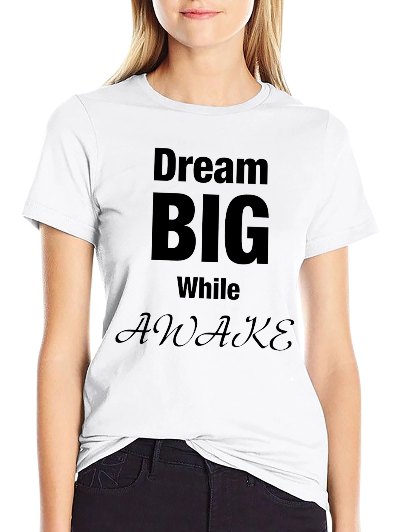 Dream Big Awake Graphic Tee - Black