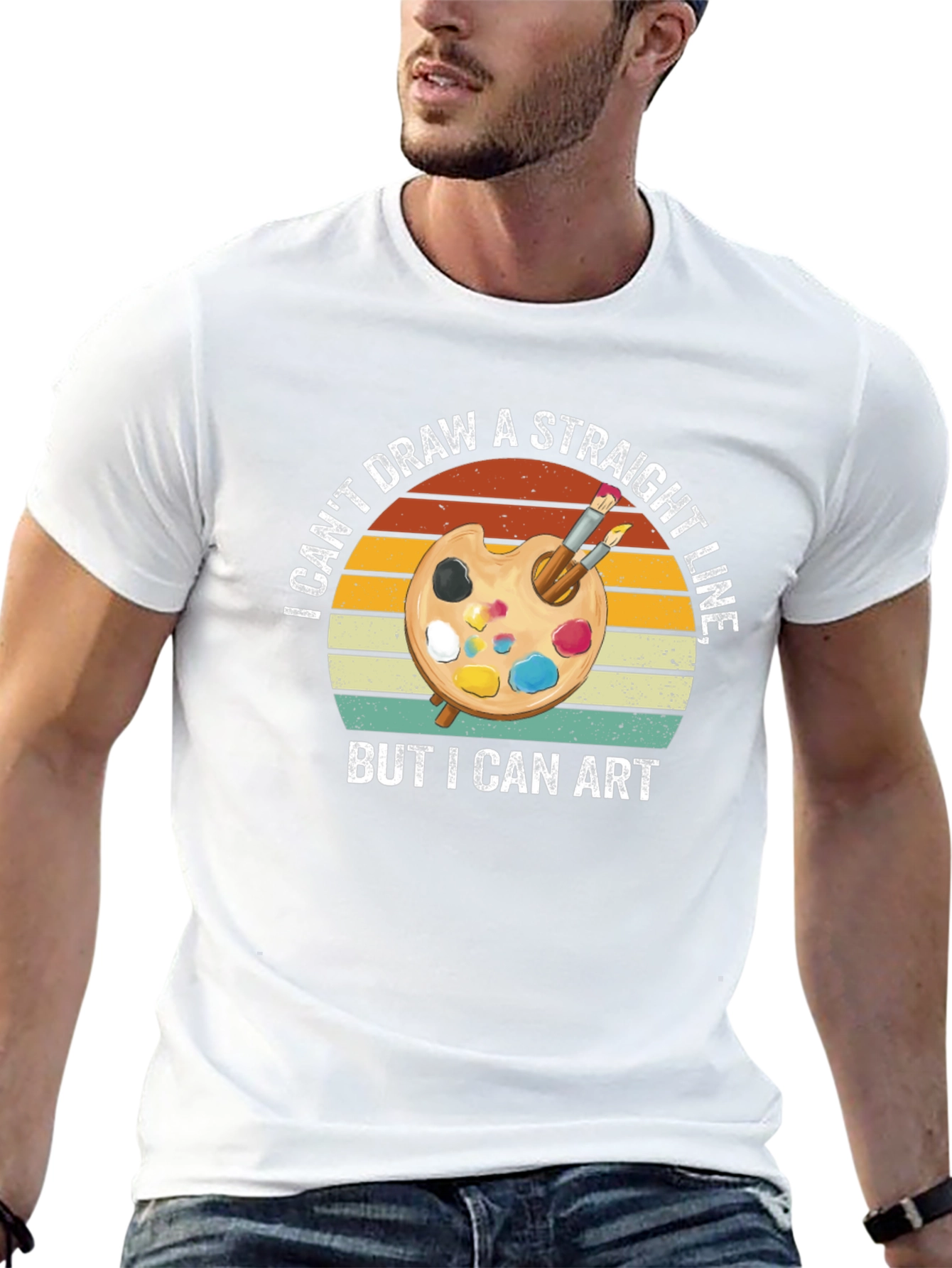 Artistic T-Shirt: I Cant Draw A Straight Line